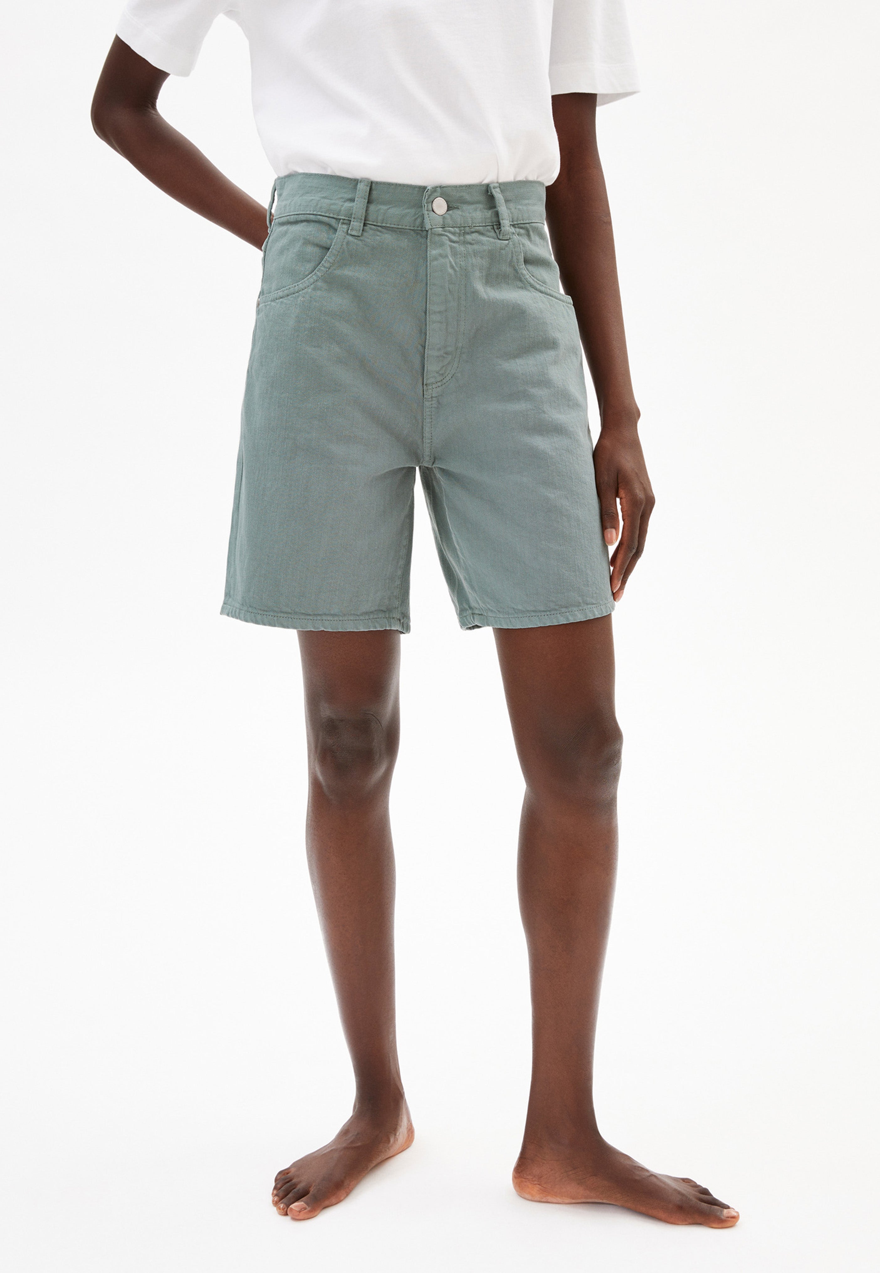 Armedangels - Freymaa Eucalyptus Green - Shorts | Women-Image