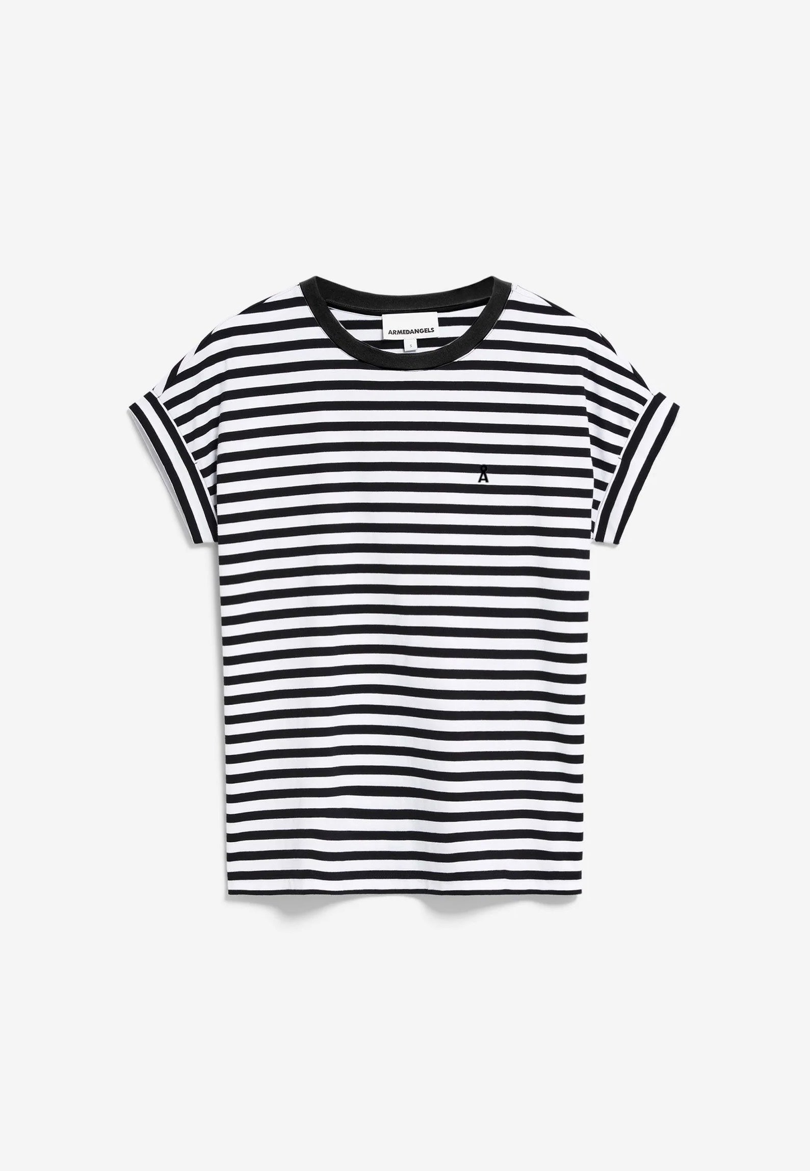 Armedangels - Idaara Stripes White/Black - T-Shirt | Women-Image