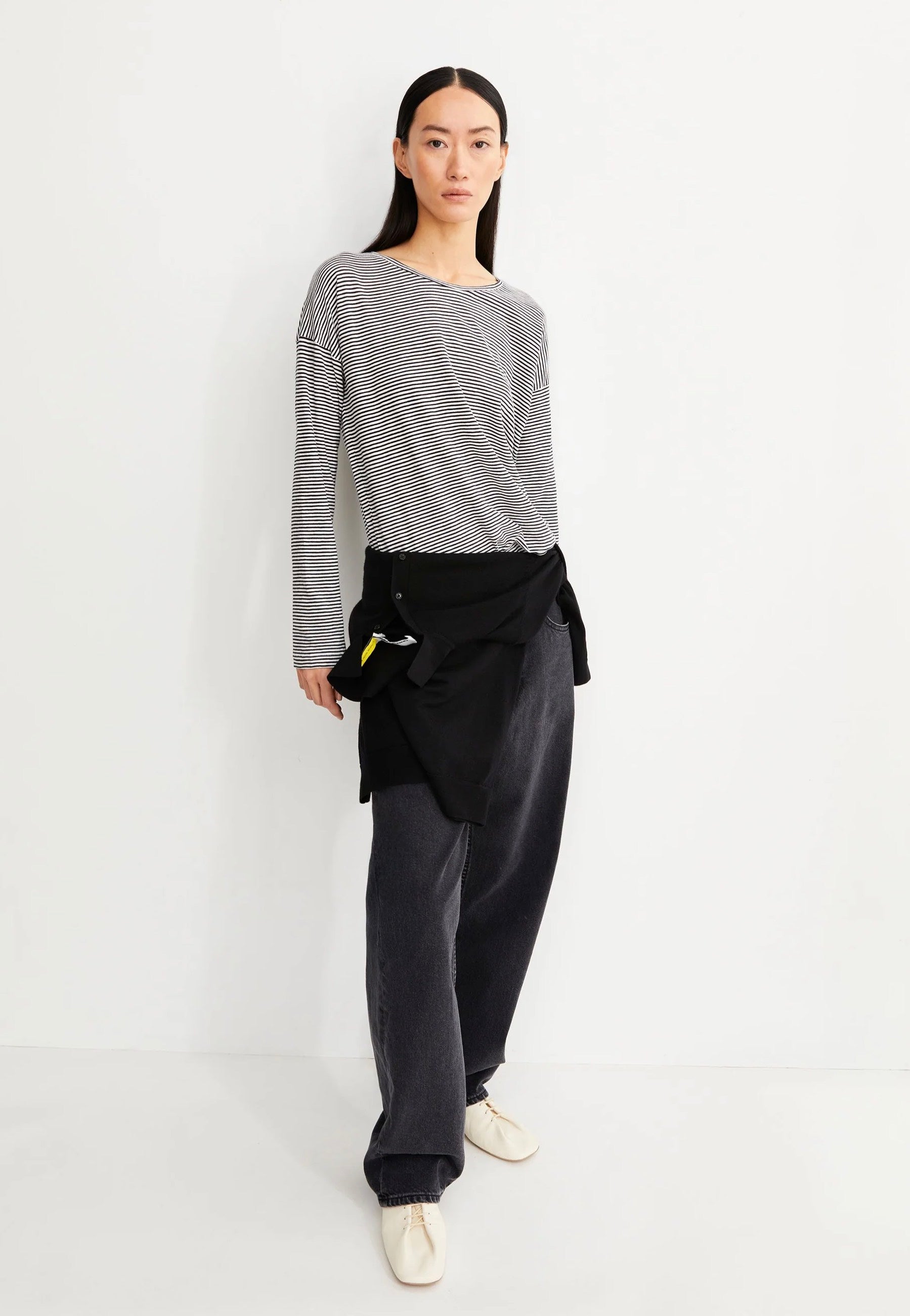 Armedangels - Xianaa Stripes Black/Oatmilk - Longsleeve | Women-Image