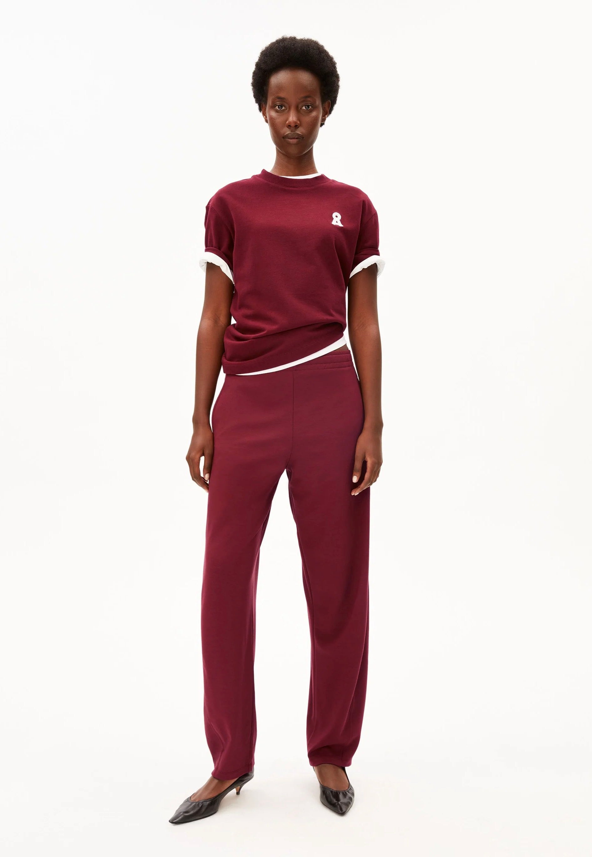 Armedangels - Iconic Å Tarjaa Velvet Red - T-Shirt | Women-Image