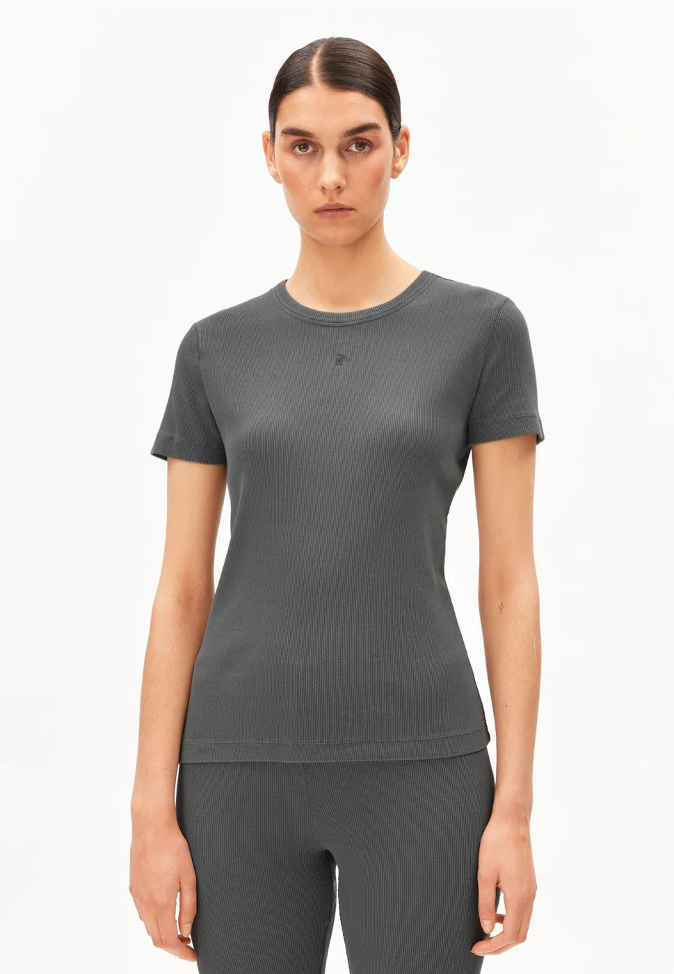 Armedangels - Gmt Dye Rib Space Steel - T-Shirt | Women-Image