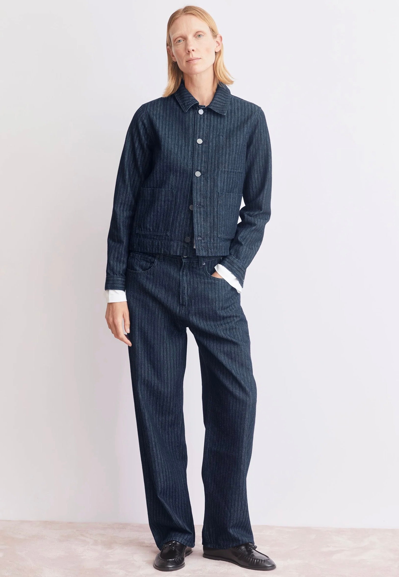 Armedangels - Herringbone Denim Chore Rinse - Jeans Jacket | Women-Image