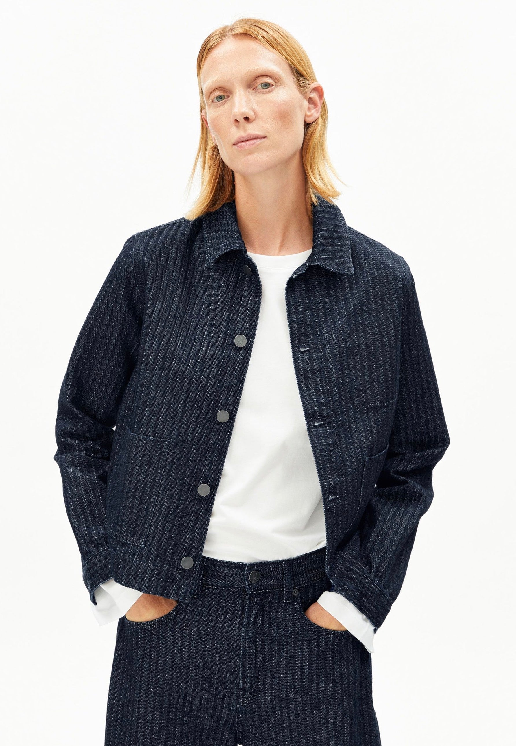 Armedangels - Herringbone Denim Chore Rinse - Jeans Jacket | Women-Image