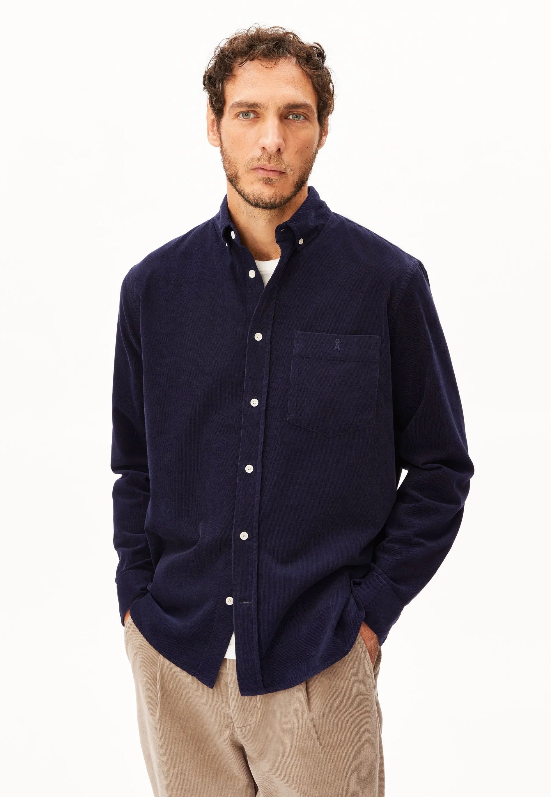 Armedangels - Corduroy Tinted Navy - Shirt | Men-Image