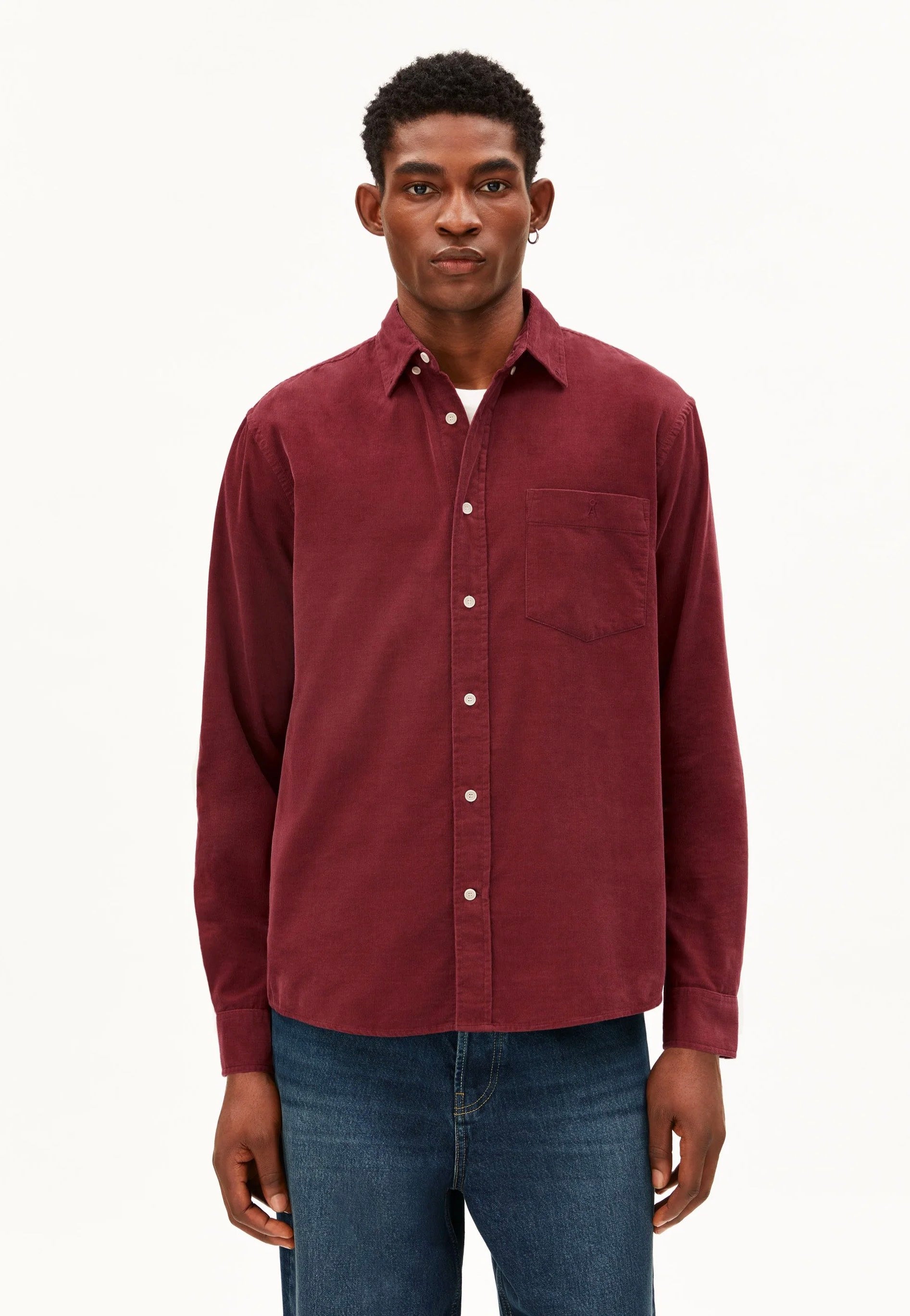 Armedangels - Corduroy Velvet Red - Shirt | Men-Image