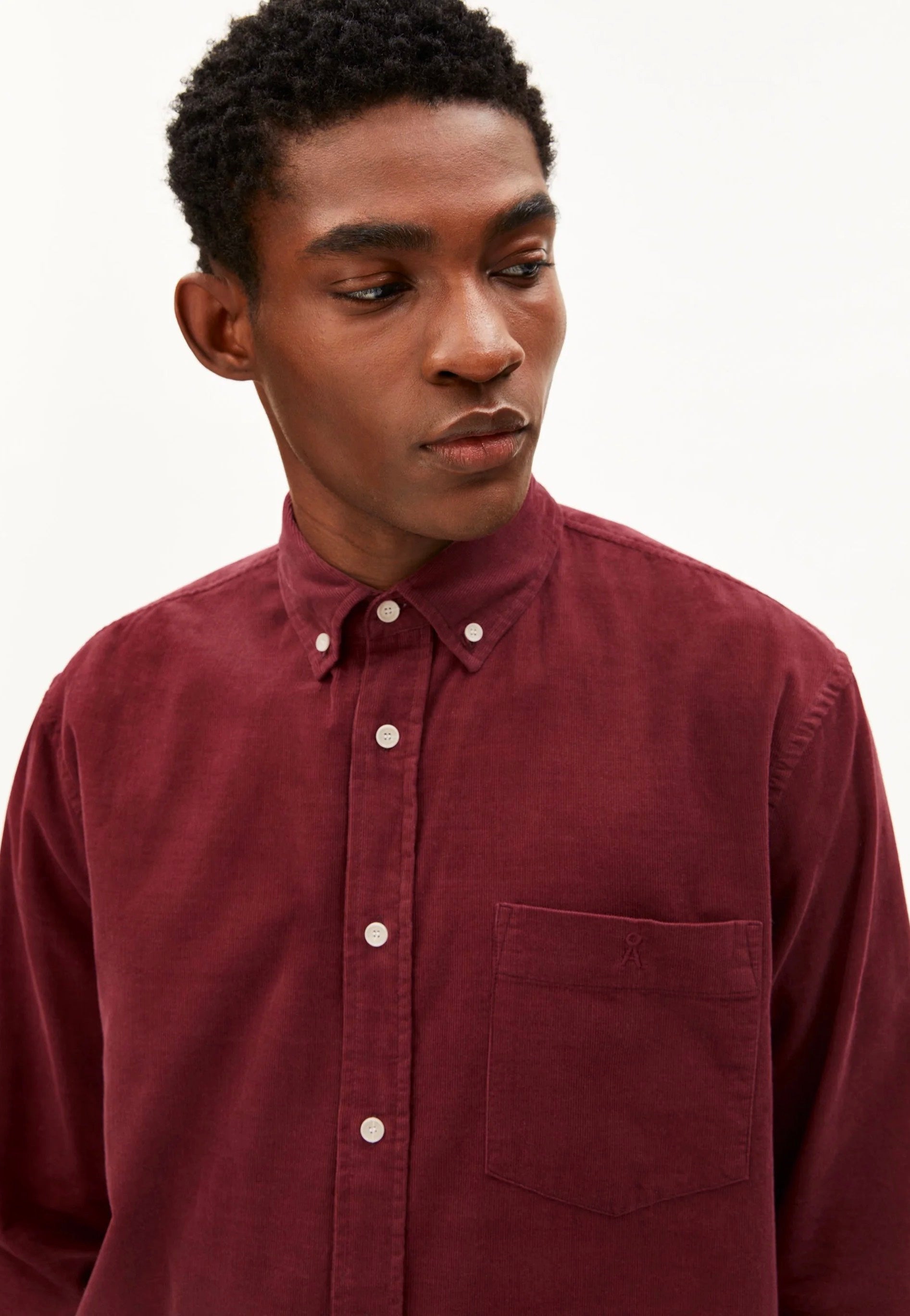 Armedangels - Corduroy Velvet Red - Shirt | Men-Image