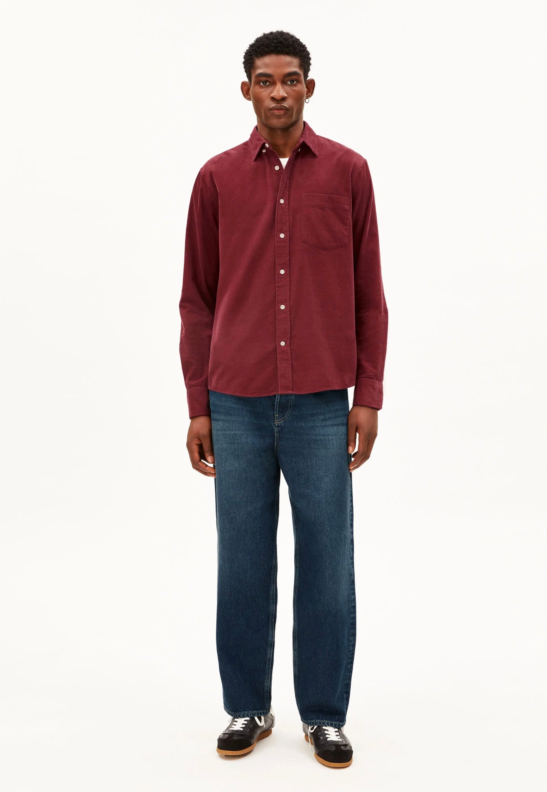 Armedangels - Corduroy Velvet Red - Shirt | Men-Image