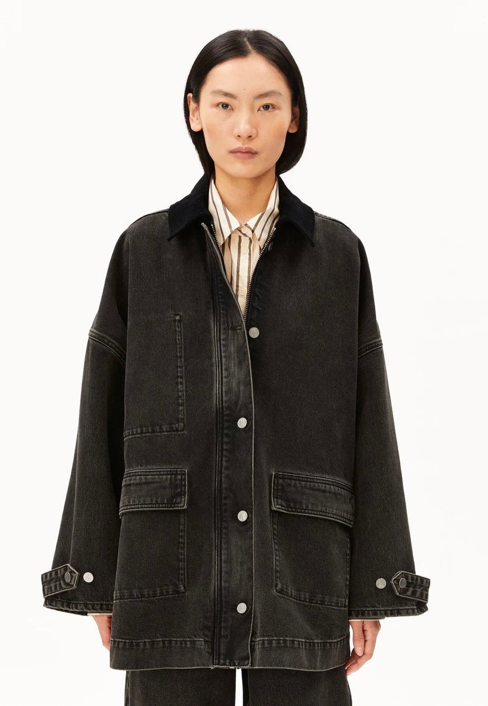 Armedangels Cord Collar Denim Nutmeg Džínová bunda | Women-Image