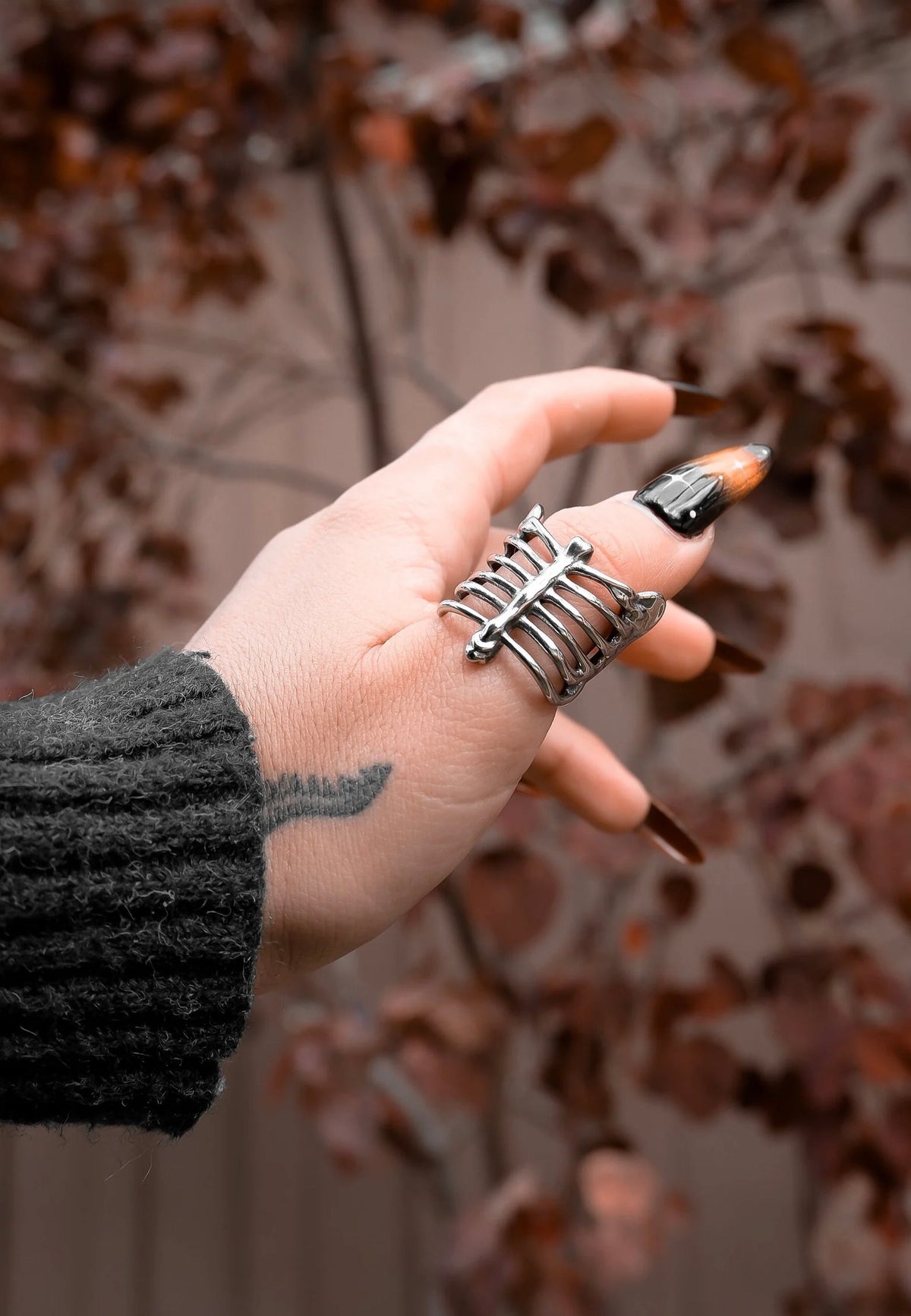 Lively Ghosts Caged Silver Ring | Neutral-Image