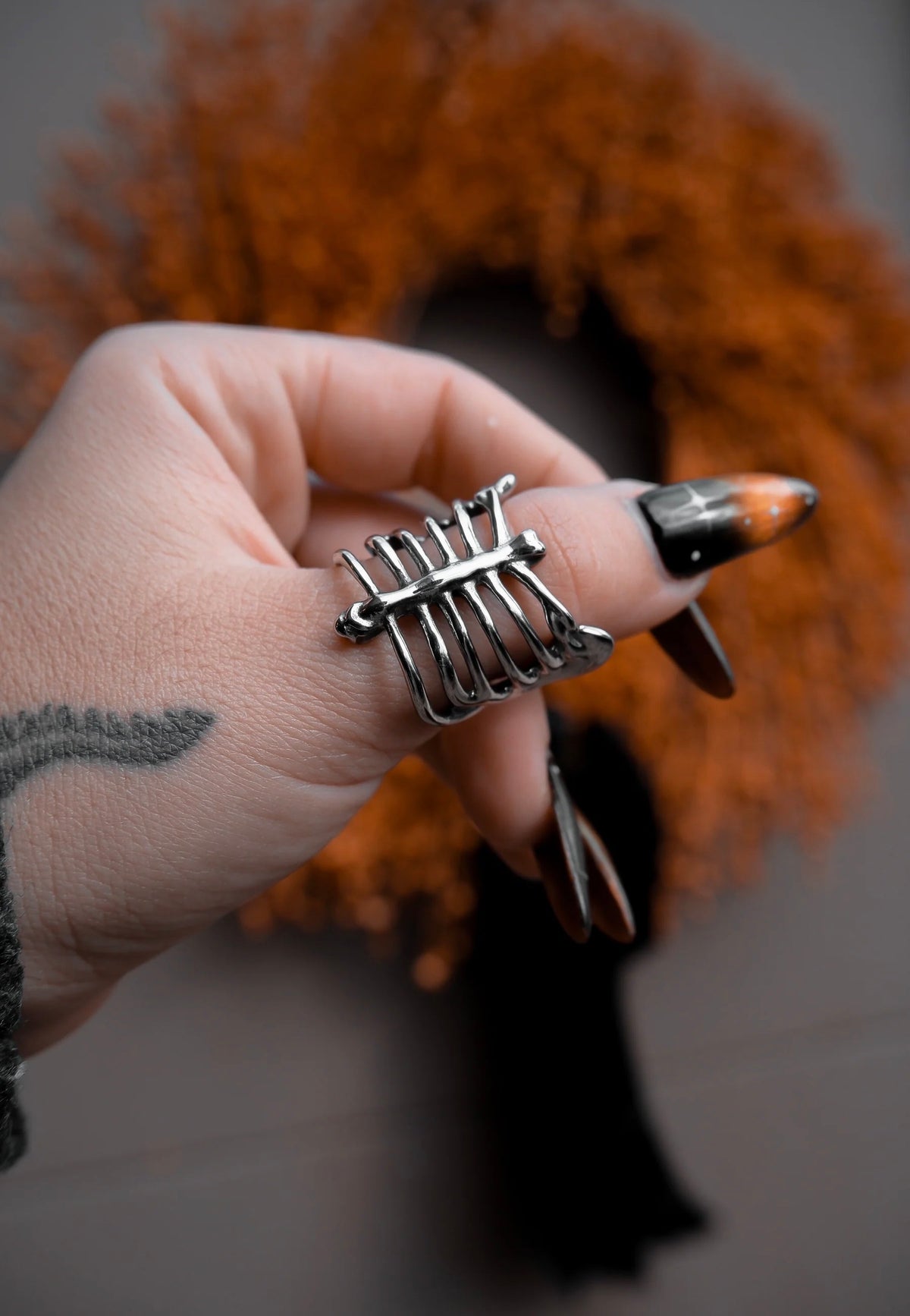 Lively Ghosts Caged Silver Ring | Neutral-Image