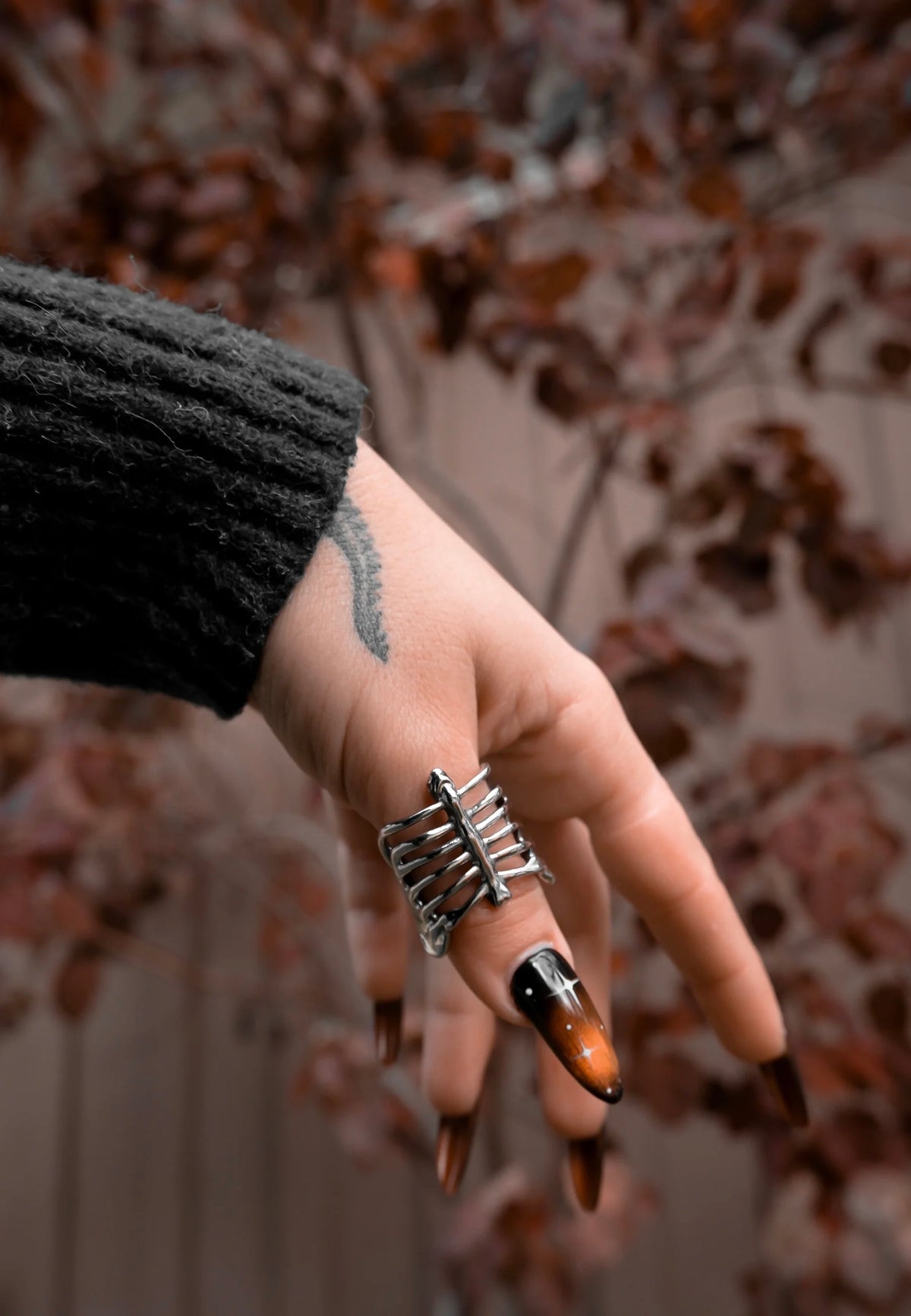 Lively Ghosts Caged Silver Ring | Neutral-Image