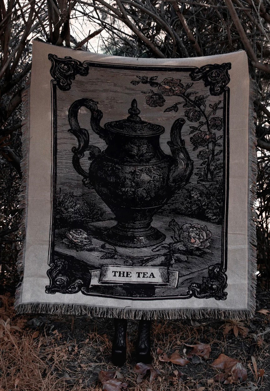 Lively Ghosts - The Tea' Black/White - Tapestry | Neutral-Image