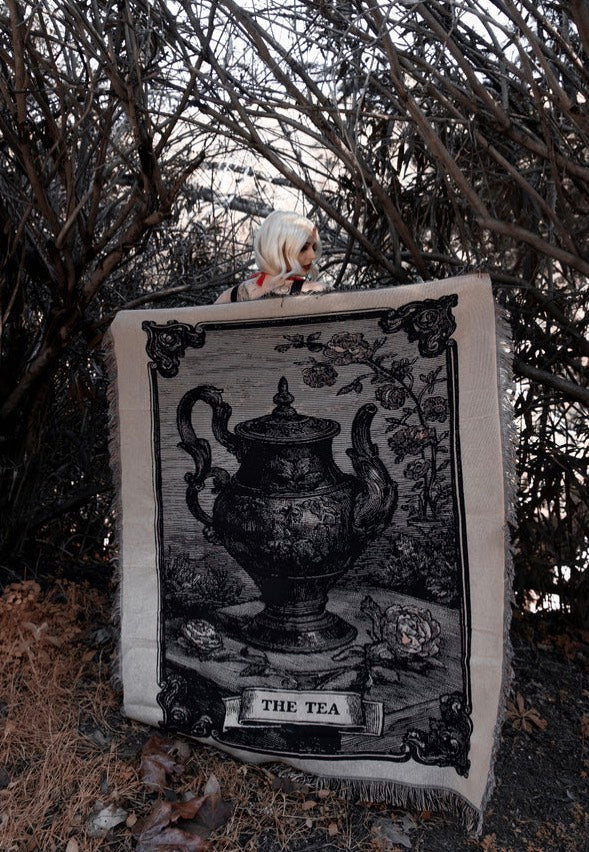 Lively Ghosts - The Tea' Black/White - Tapestry | Neutral-Image