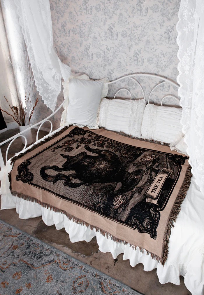 Lively Ghosts - The Tea' Black/White - Tapestry | Neutral-Image