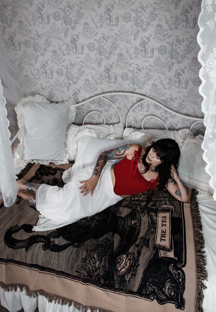 Lively Ghosts - The Tea' Black/White - Tapestry | Neutral-Image