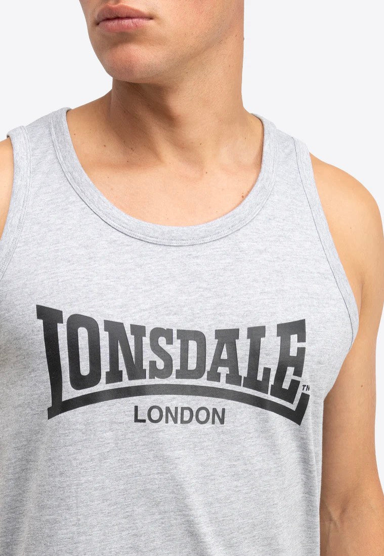 Lonsdale - Averham Pack Of 2 Black/Marl Grey - Tank | Men-Image