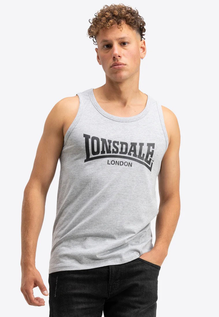 Lonsdale - Averham Pack Of 2 Black/Marl Grey - Tank | Men-Image