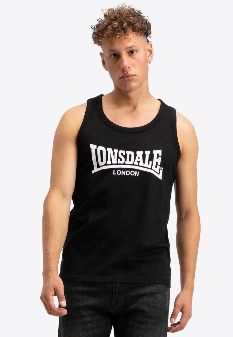 Lonsdale - Averham Pack Of 2 Black/Marl Grey - Tank | Men-Image