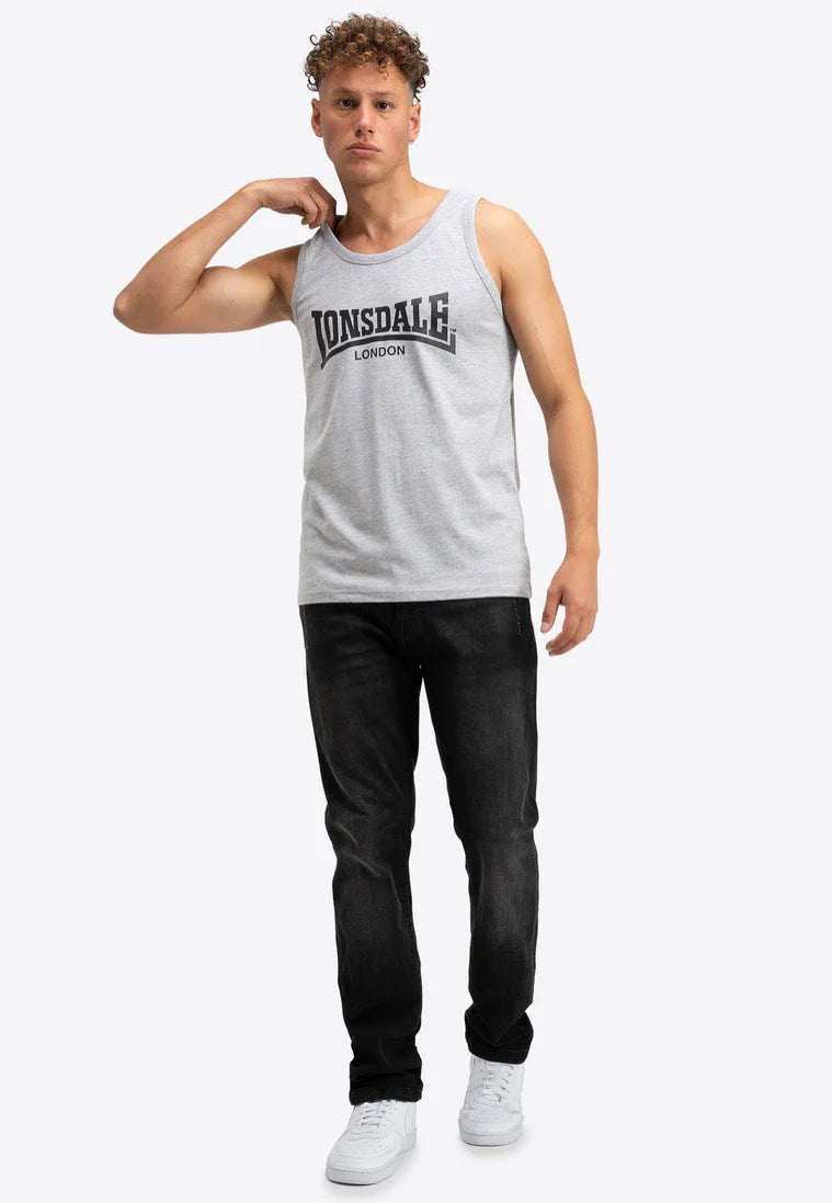 Lonsdale - Averham Pack Of 2 Black/Marl Grey - Tank | Men-Image