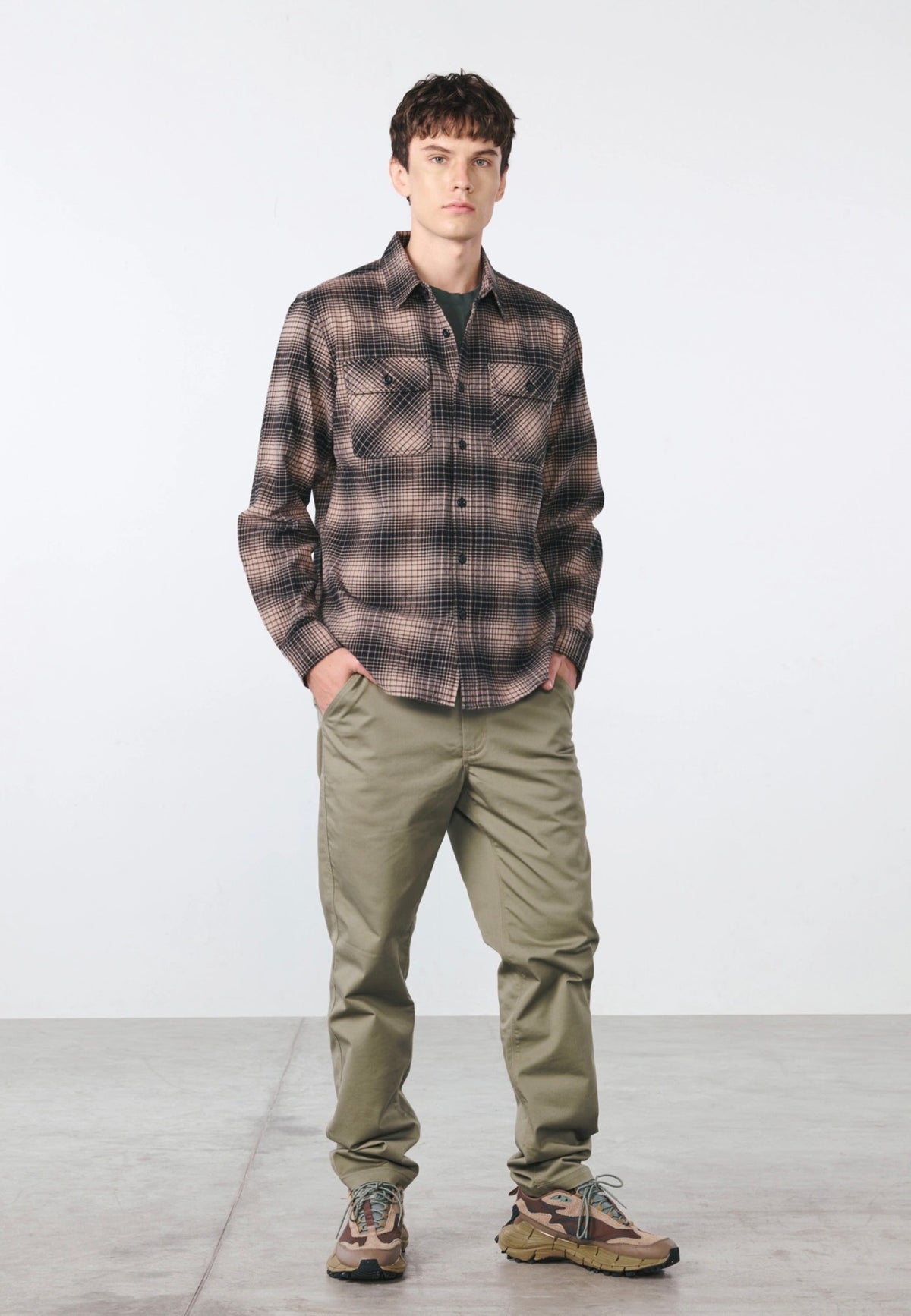 Vintage Industries Outback Beige Check Košile | Men-Image