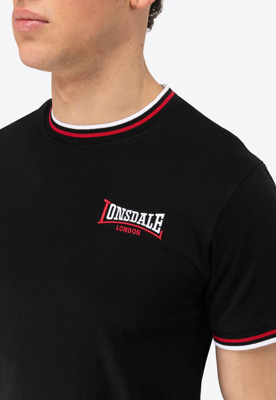 Lonsdale - Quin Black/Red/White - T-Shirt | Men-Image