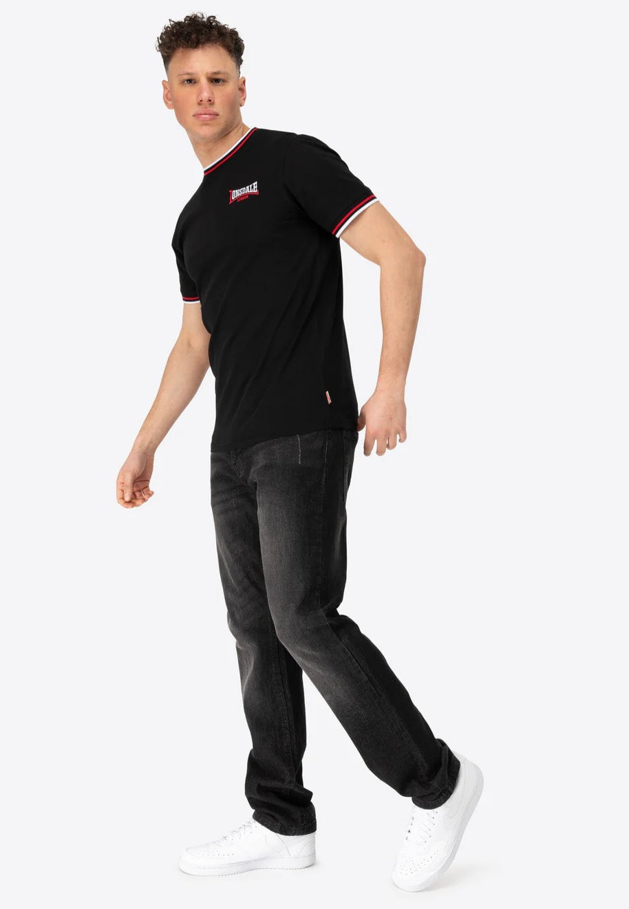 Lonsdale - Quin Black/Red/White - T-Shirt | Men-Image
