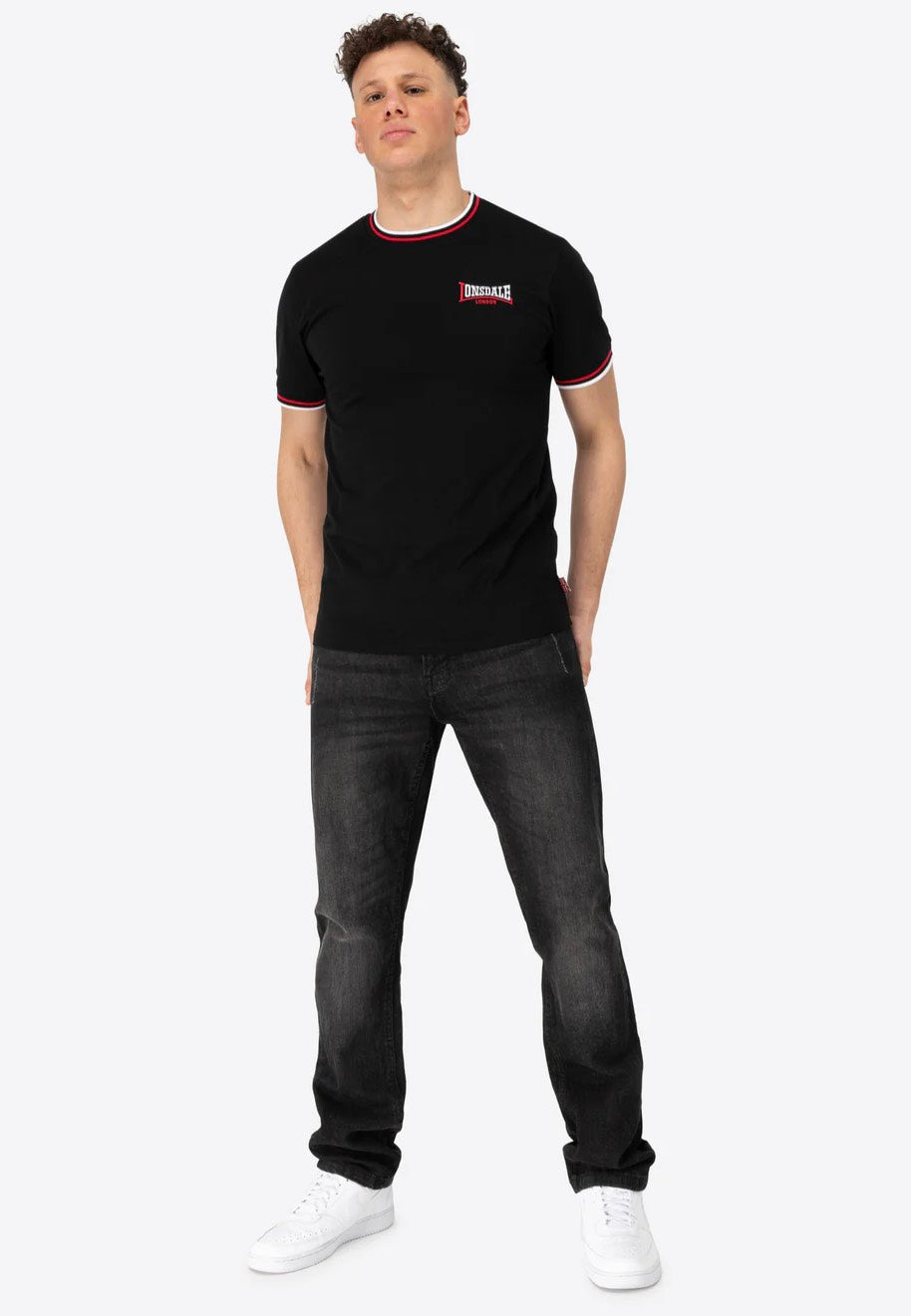 Lonsdale - Quin Black/Red/White - T-Shirt | Men-Image