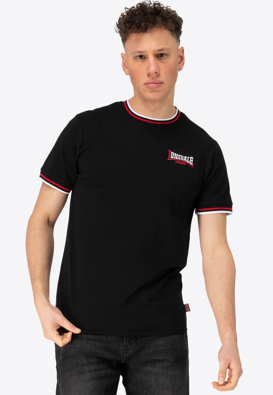 Lonsdale - Quin Black/Red/White - T-Shirt | Men-Image