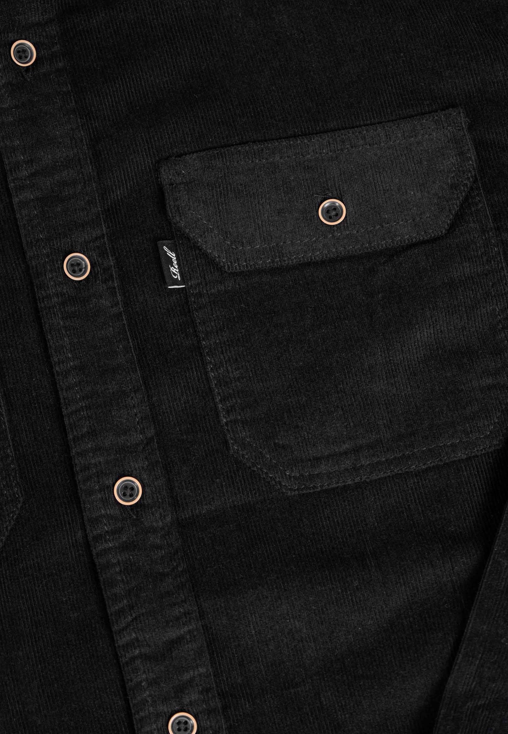 REELL Dual Cord Deep Black Košile | Men-Image