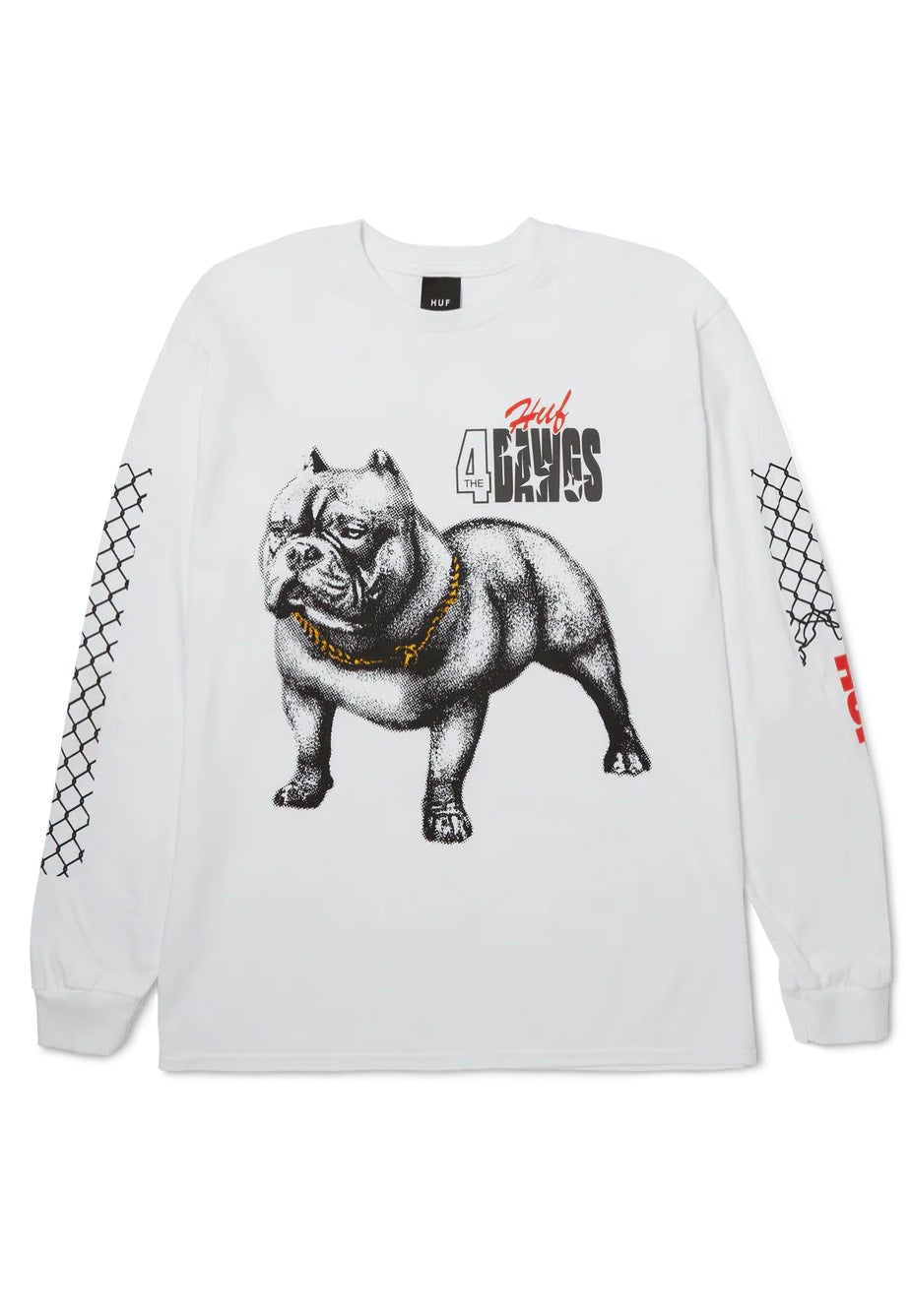 HUF - 4 The Dawgs White - Longsleeve | Men-Image