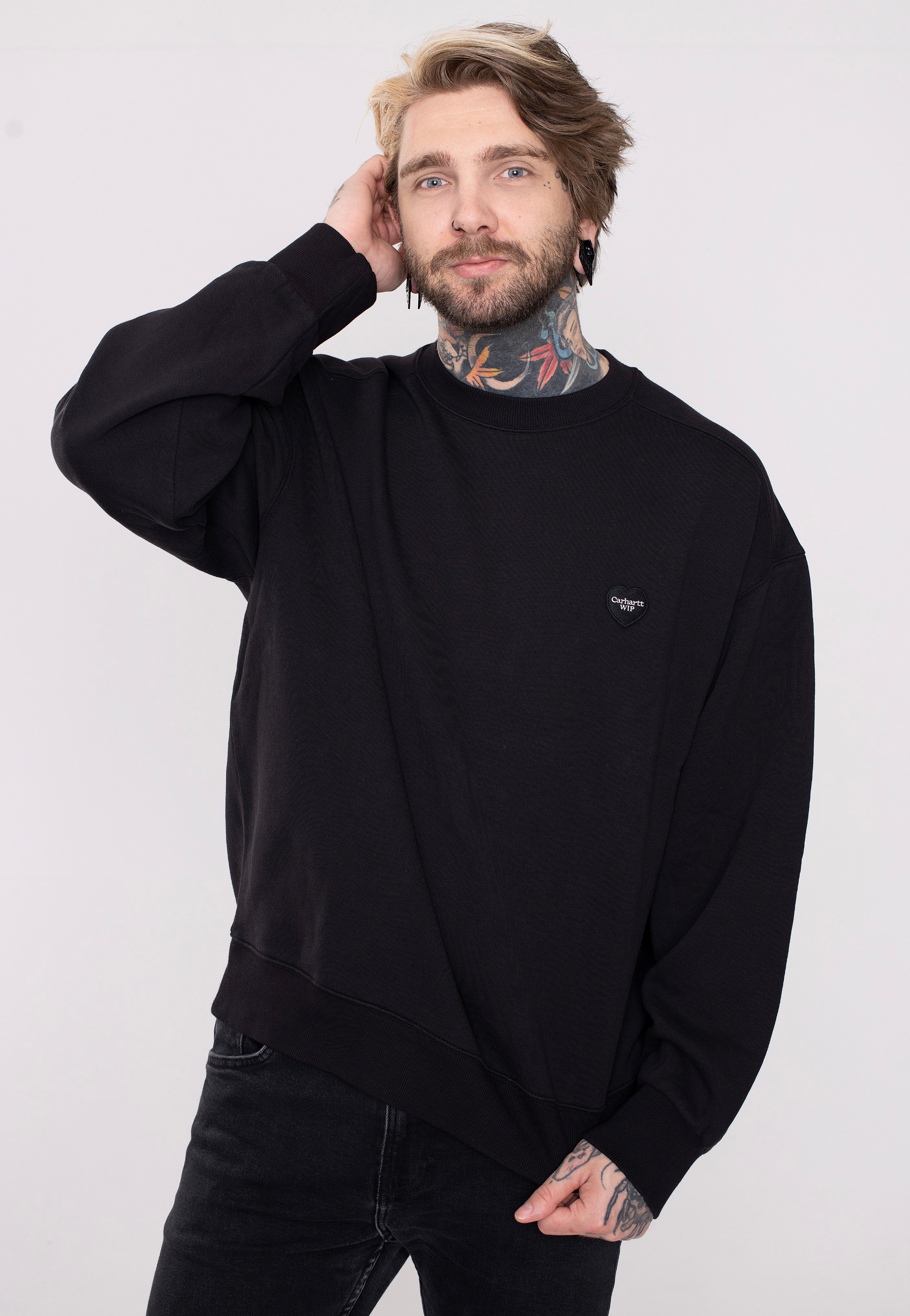 Carhartt WIP - Heart Patch Black - Sweater | Men-Image