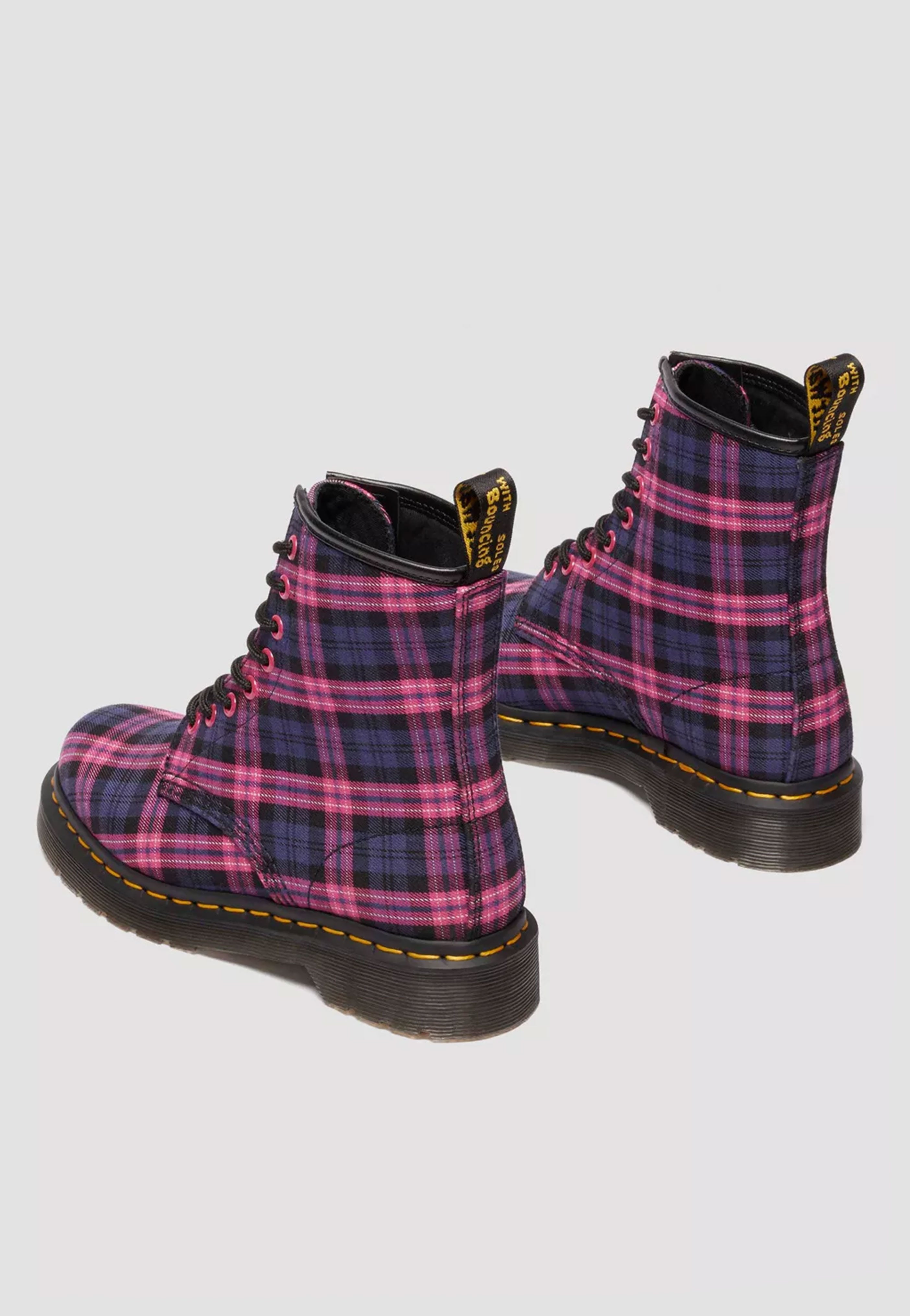 Dr. Martens - 1460 8 Eye Pink Multi Tartan - Girl Shoes | Women-Image