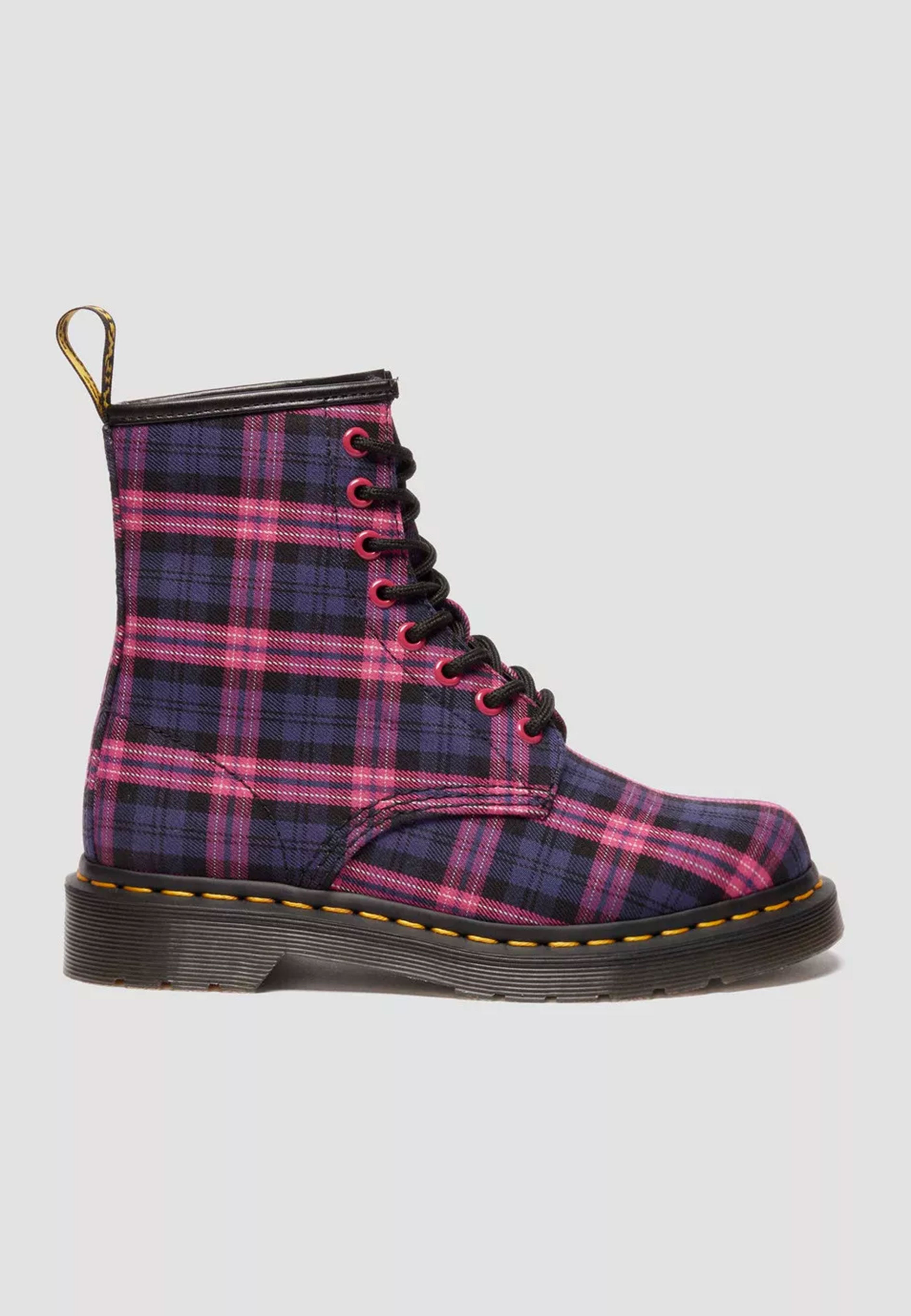Dr. Martens - 1460 8 Eye Pink Multi Tartan - Girl Shoes | Women-Image