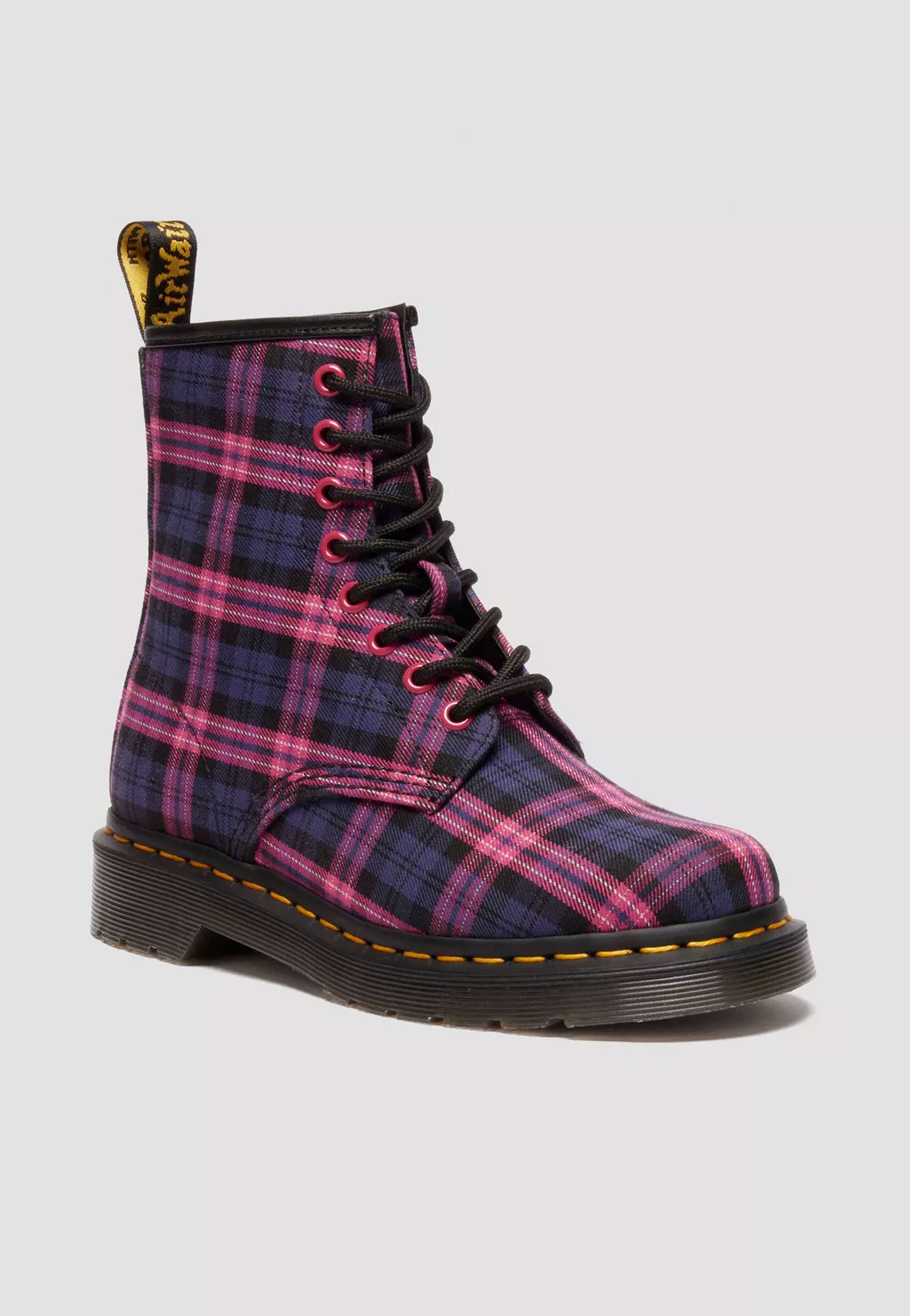 Dr. Martens - 1460 8 Eye Pink Multi Tartan - Girl Shoes | Women-Image