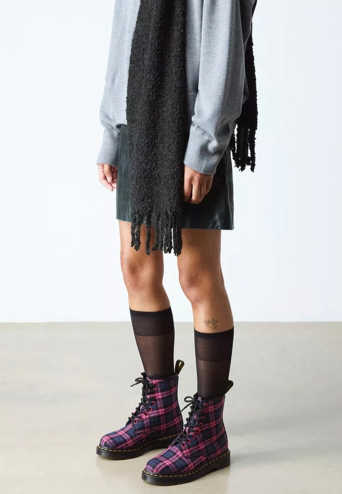 Dr. Martens - 1460 8 Eye Pink Multi Tartan - Girl Shoes | Women-Image