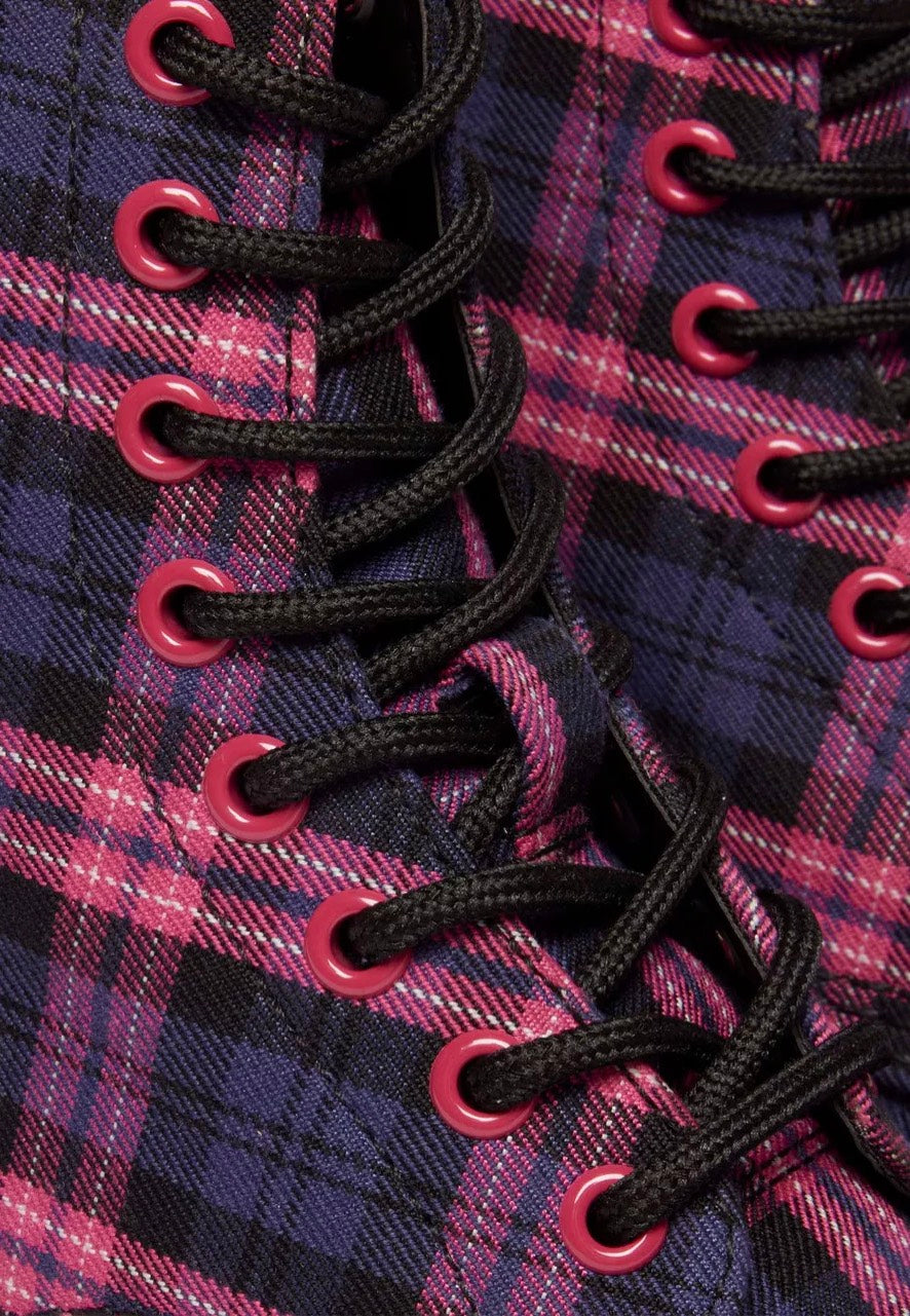 Dr. Martens - 1460 8 Eye Pink Multi Tartan - Girl Shoes | Women-Image