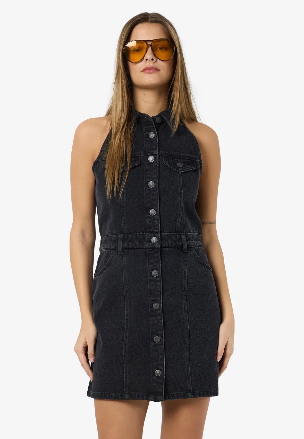 Noisy May - Lardie Slim Black Denim - Dress | Women-Image