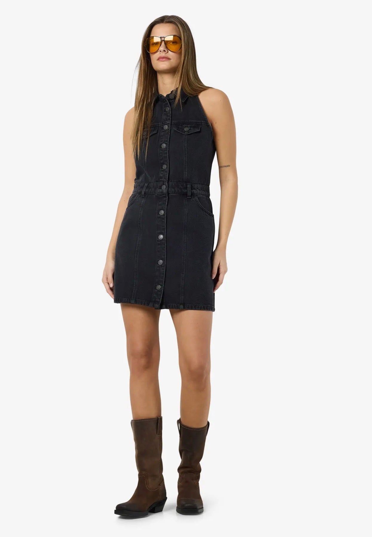 Noisy May - Lardie Slim Black Denim - Dress | Women-Image