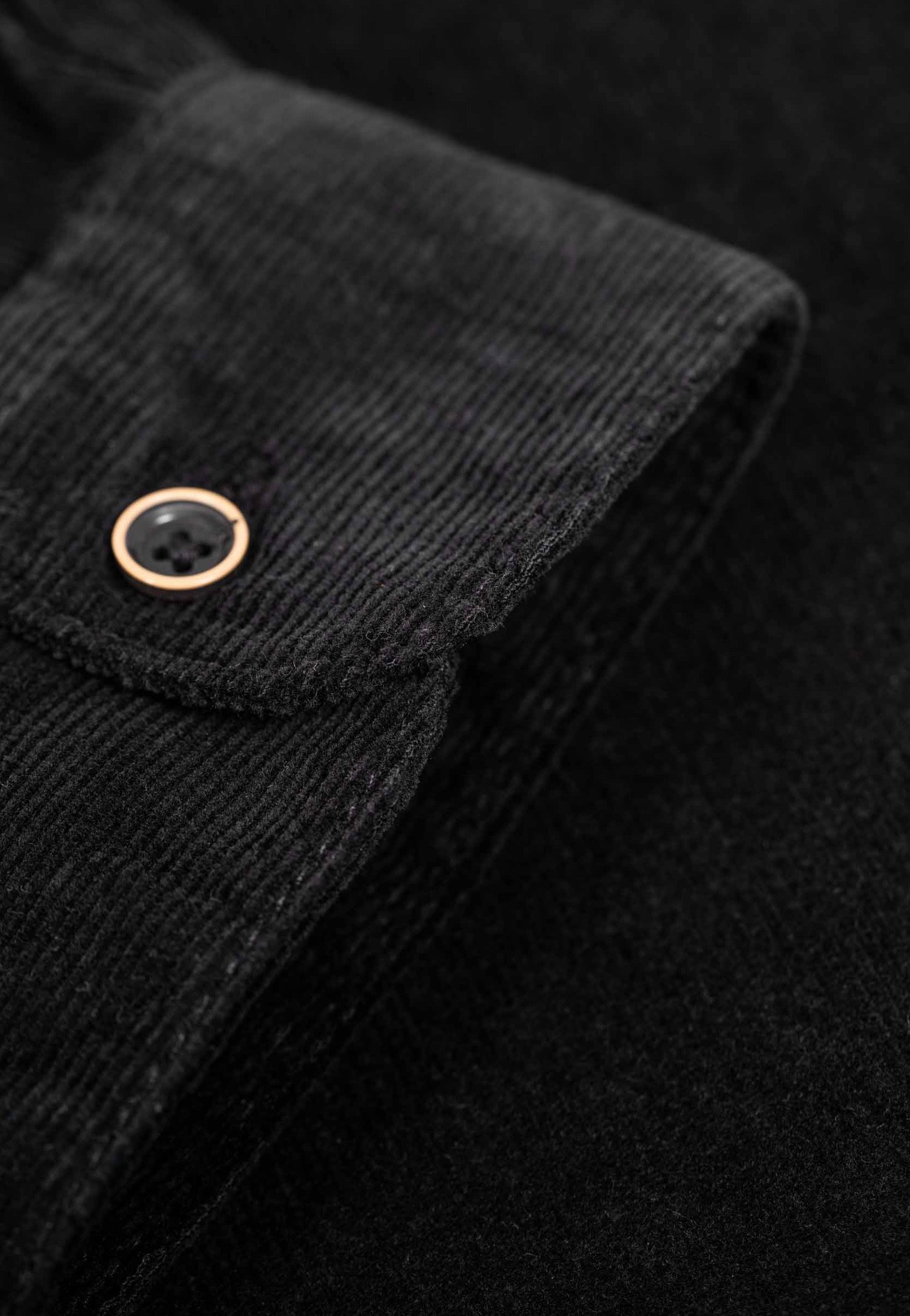 REELL Dual Cord Deep Black Košile | Men-Image