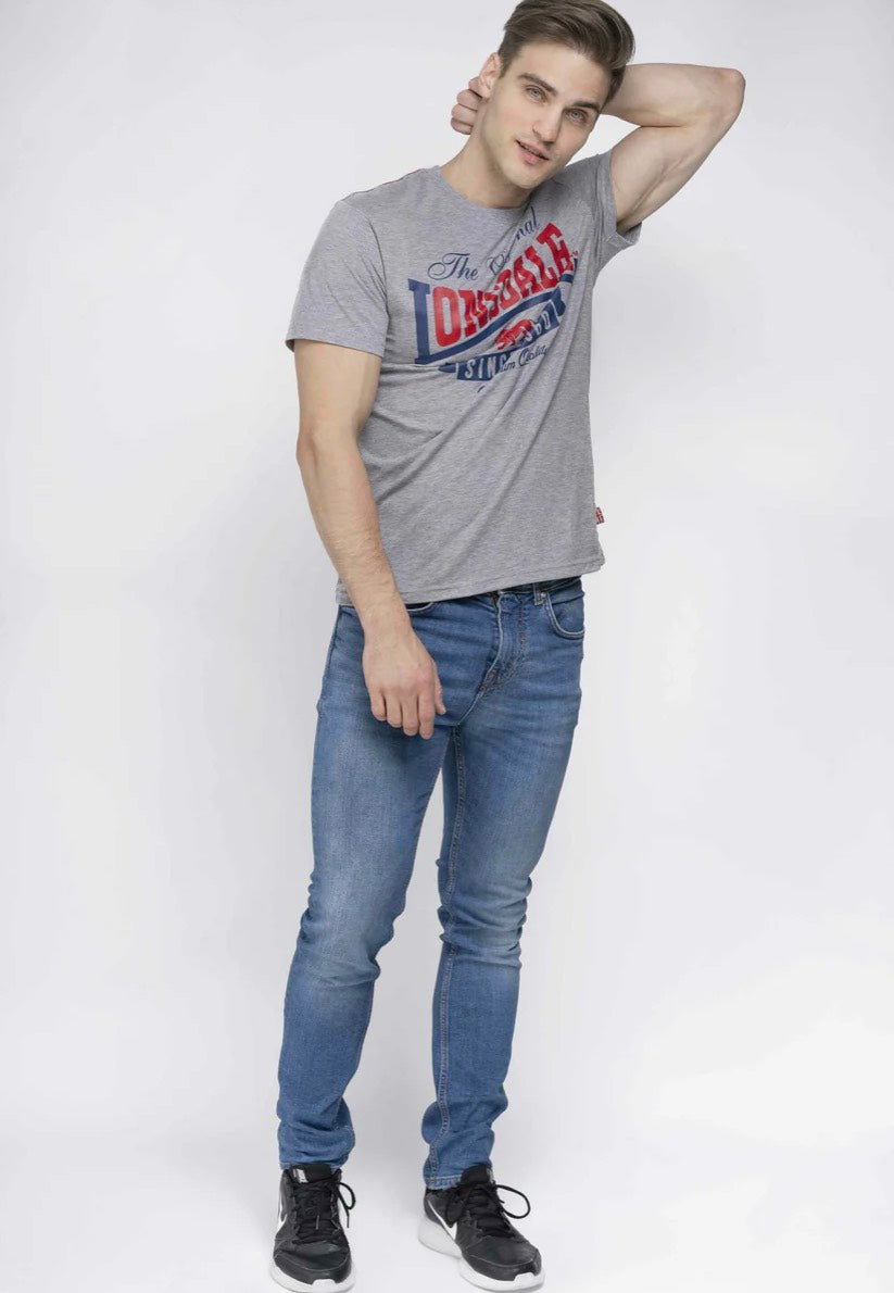 Lonsdale - Corrie Marl Grey - T-Shirt | Men-Image