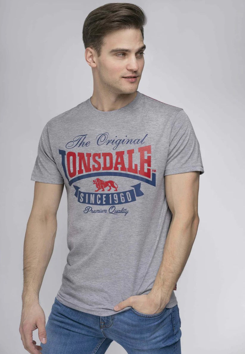 Lonsdale - Corrie Marl Grey - T-Shirt | Men-Image