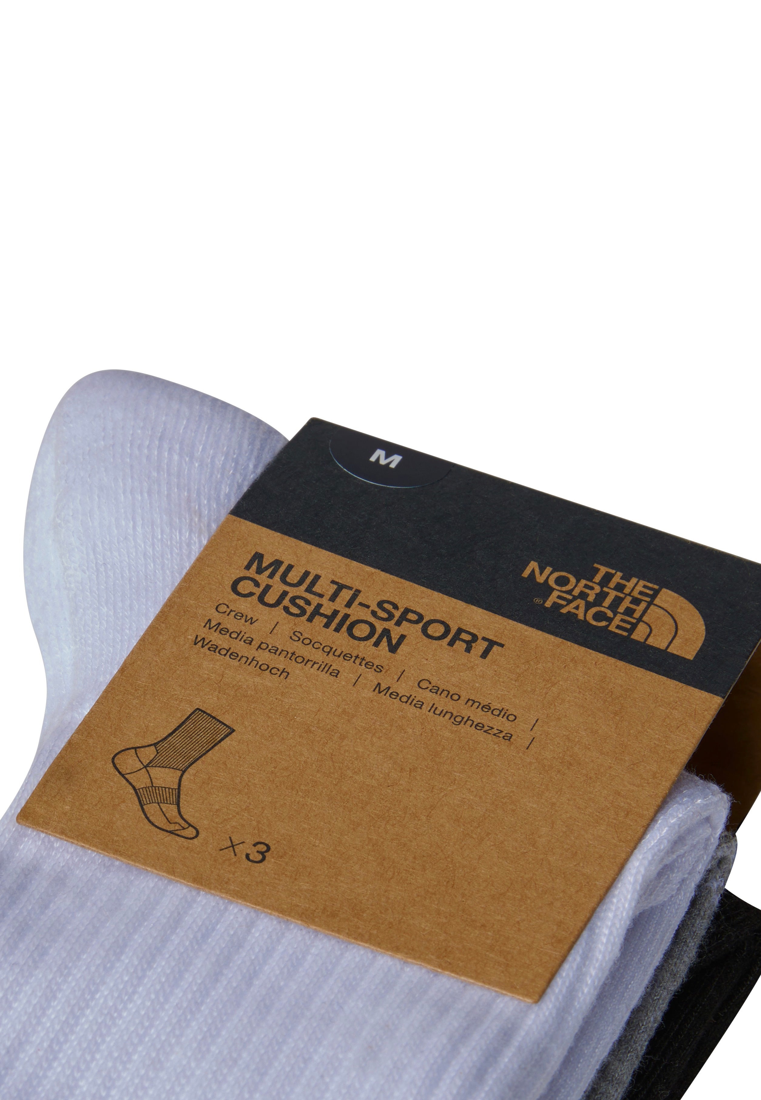 The North Face - Sport Cush Crew Sock Pack Of 3 Black Assorted - Socks | Neutral-Image