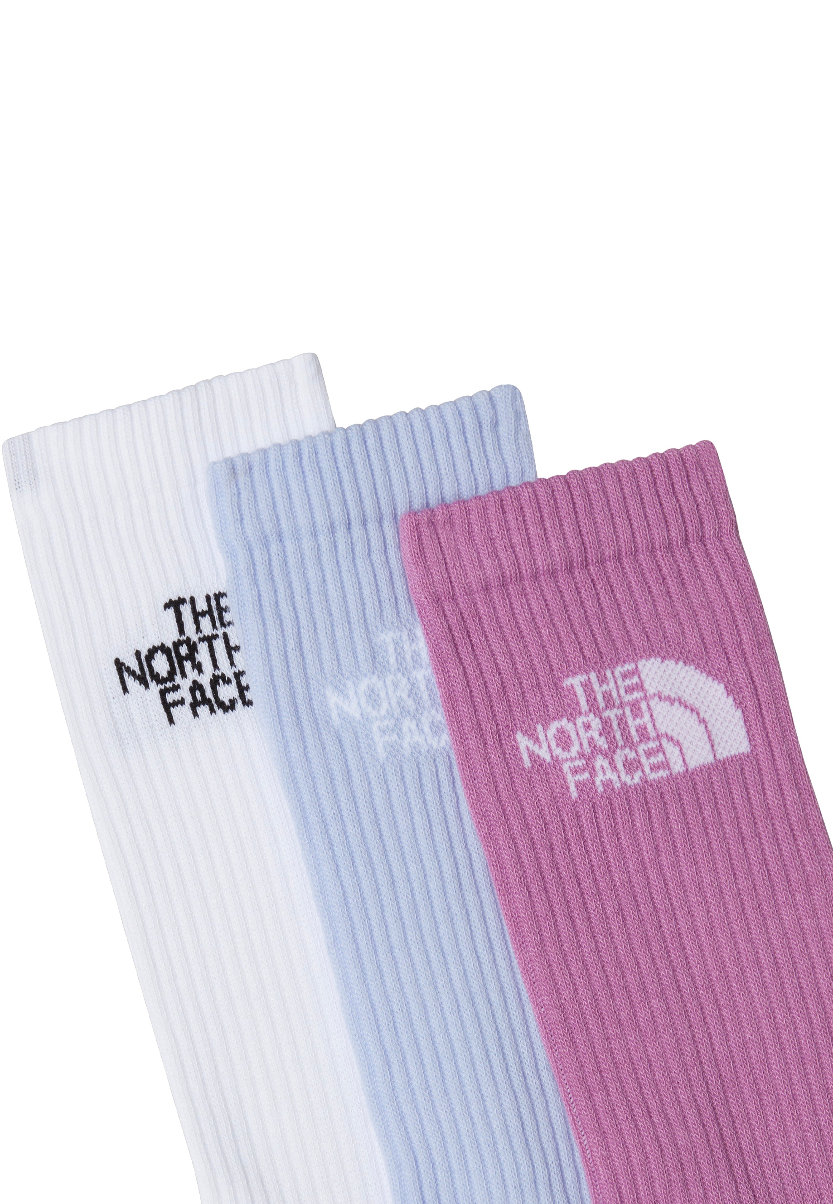 The North Face - Sport Cush Crew Sock Pack Of 3 TNF White/Purple Mint/V - Socks | Neutral-Image