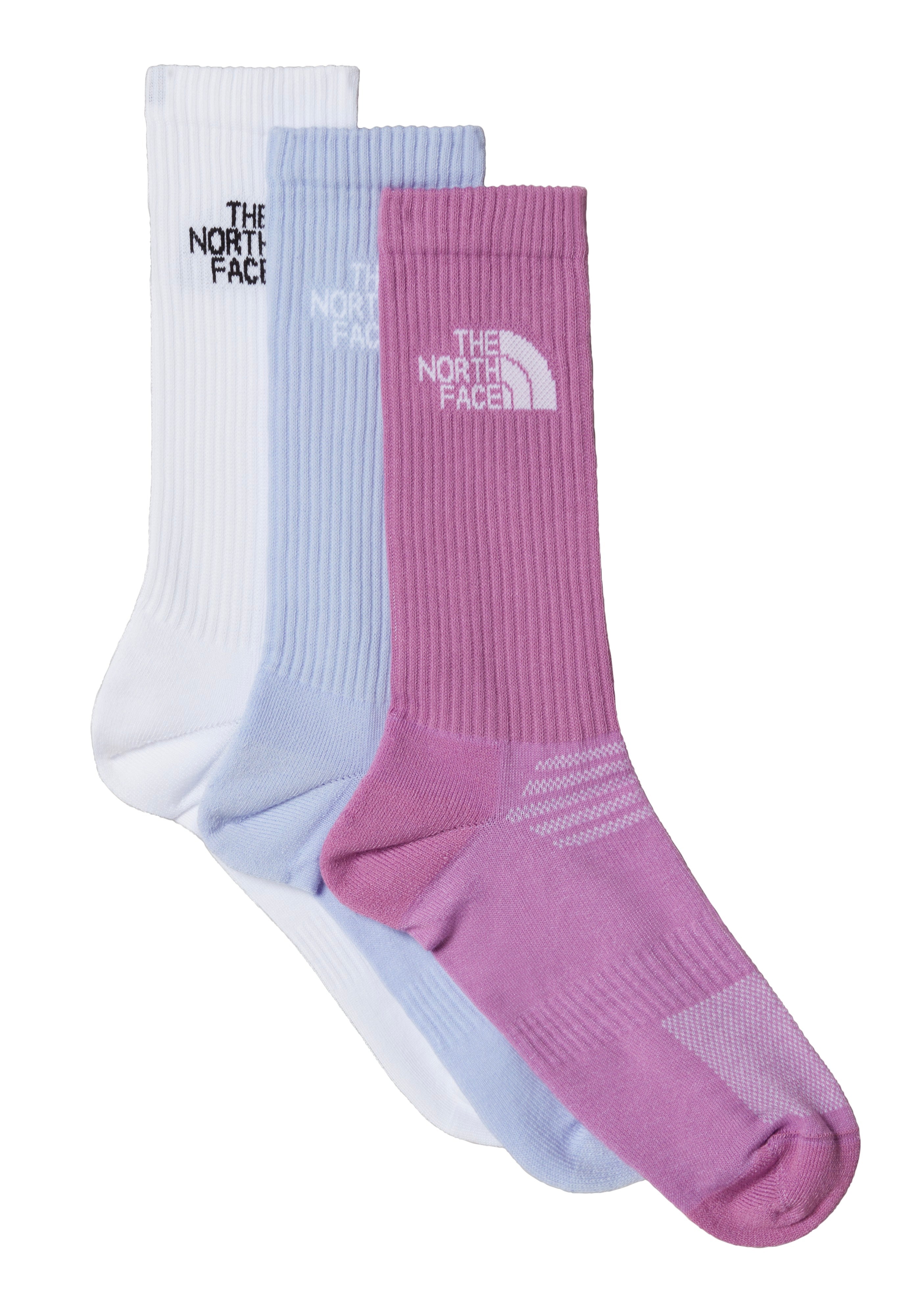 The North Face - Sport Cush Crew Sock Pack Of 3 TNF White/Purple Mint/V - Socks | Neutral-Image