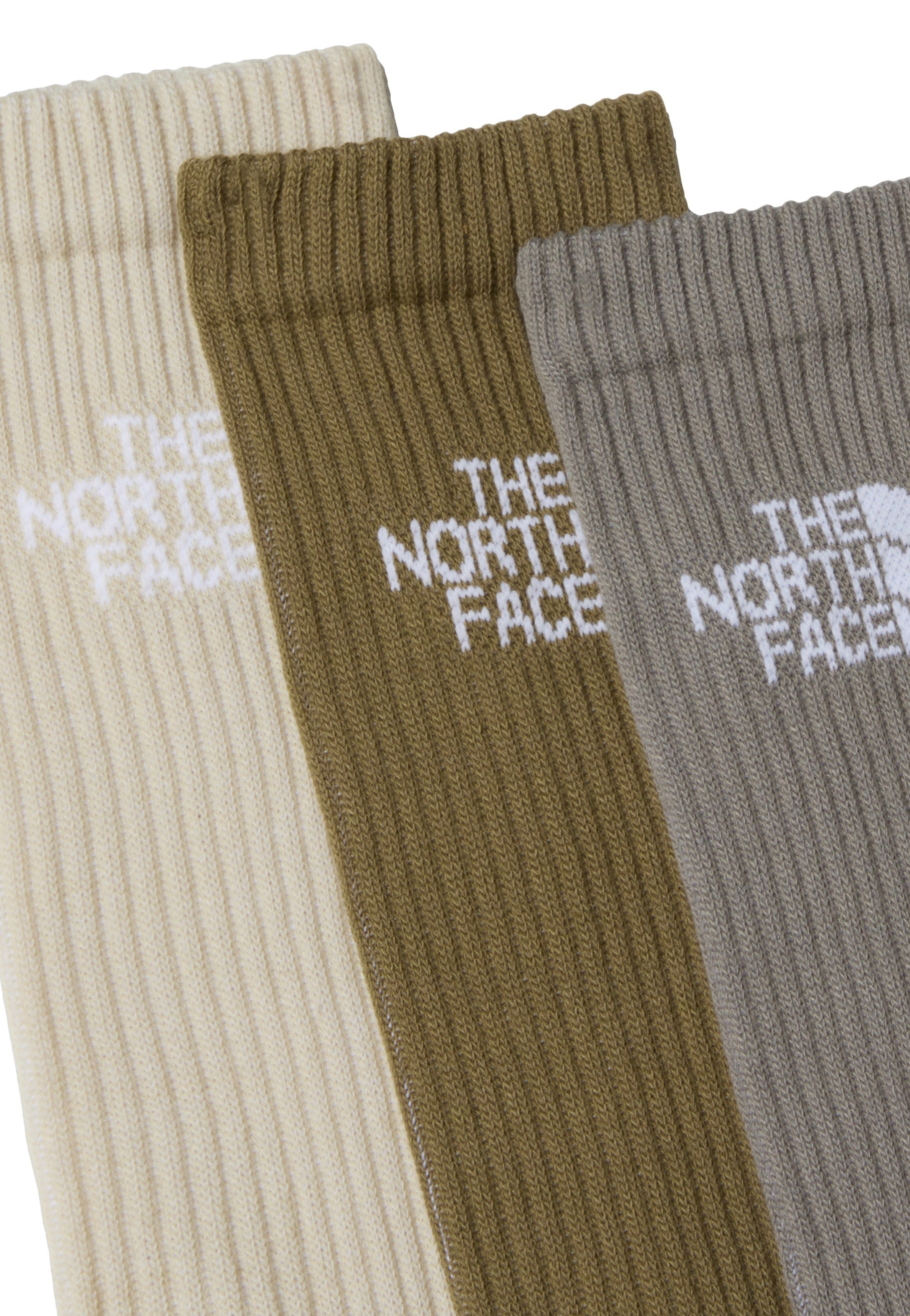 The North Face - Multi Sport Cush Crew Pack Of 3 Stone Slab/Desert Stone - Socks | Men-Image
