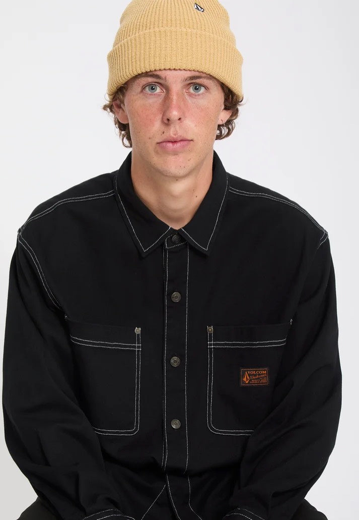 Volcom Levelstone Black/White Hemd | Men-Image