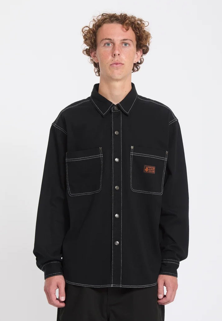 Volcom Levelstone Black/White Hemd | Men-Image