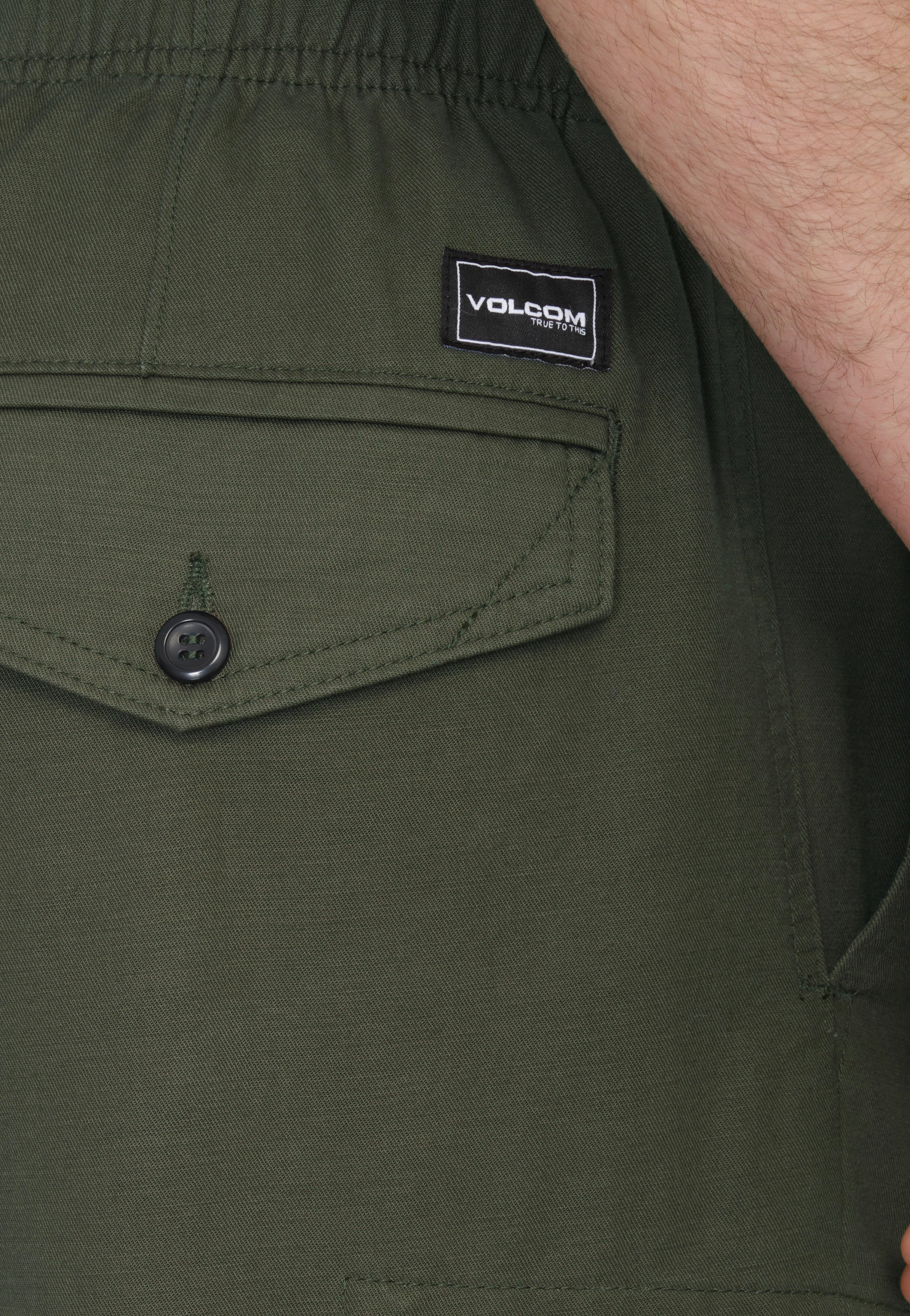 Volcom - Billow Tapered Elastic Waist Cargo Squadron Green - Pants | Men-Image