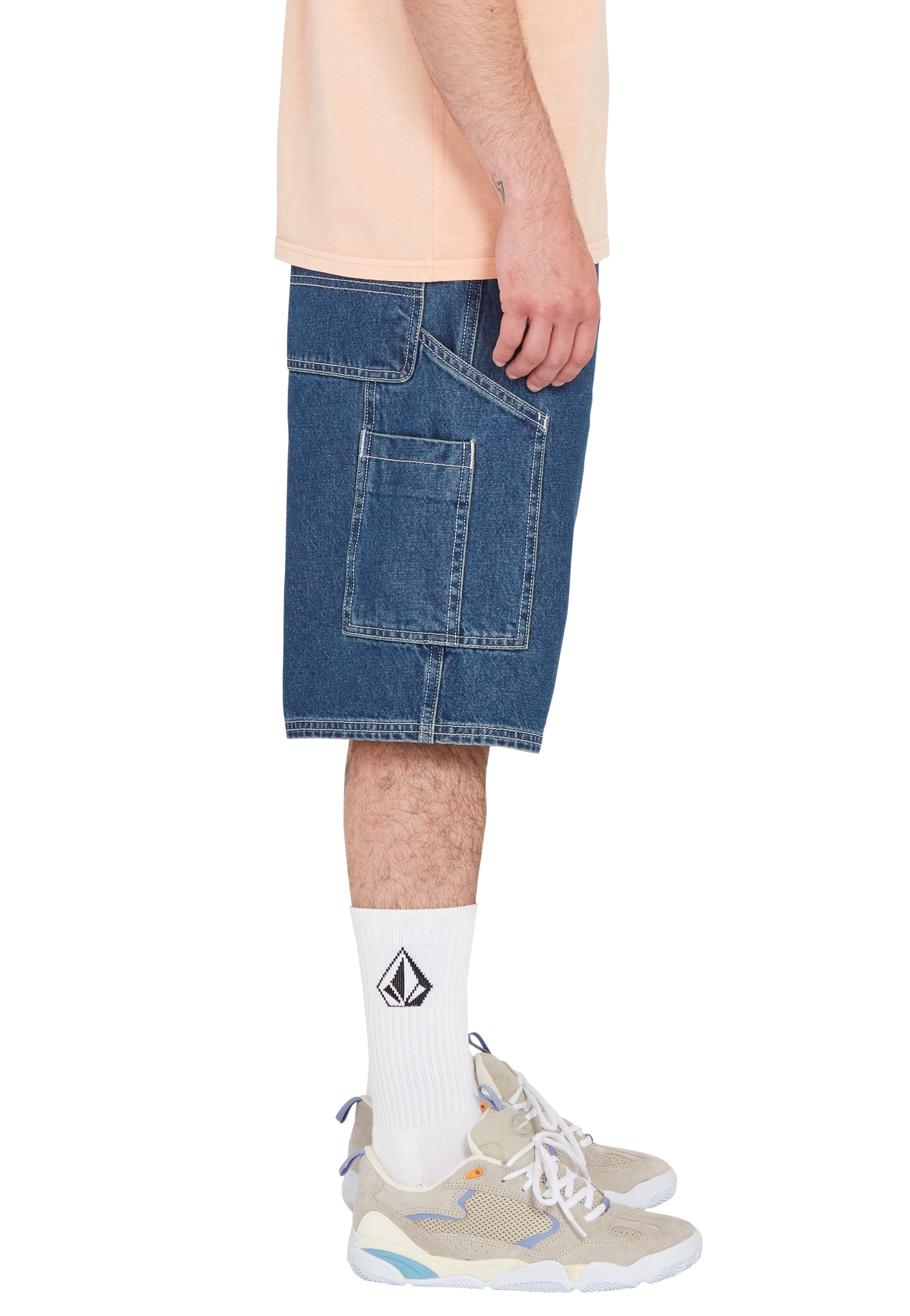 Volcom - Labored Denim Utility Indigo Ridge Wash - Shorts | Men-Image
