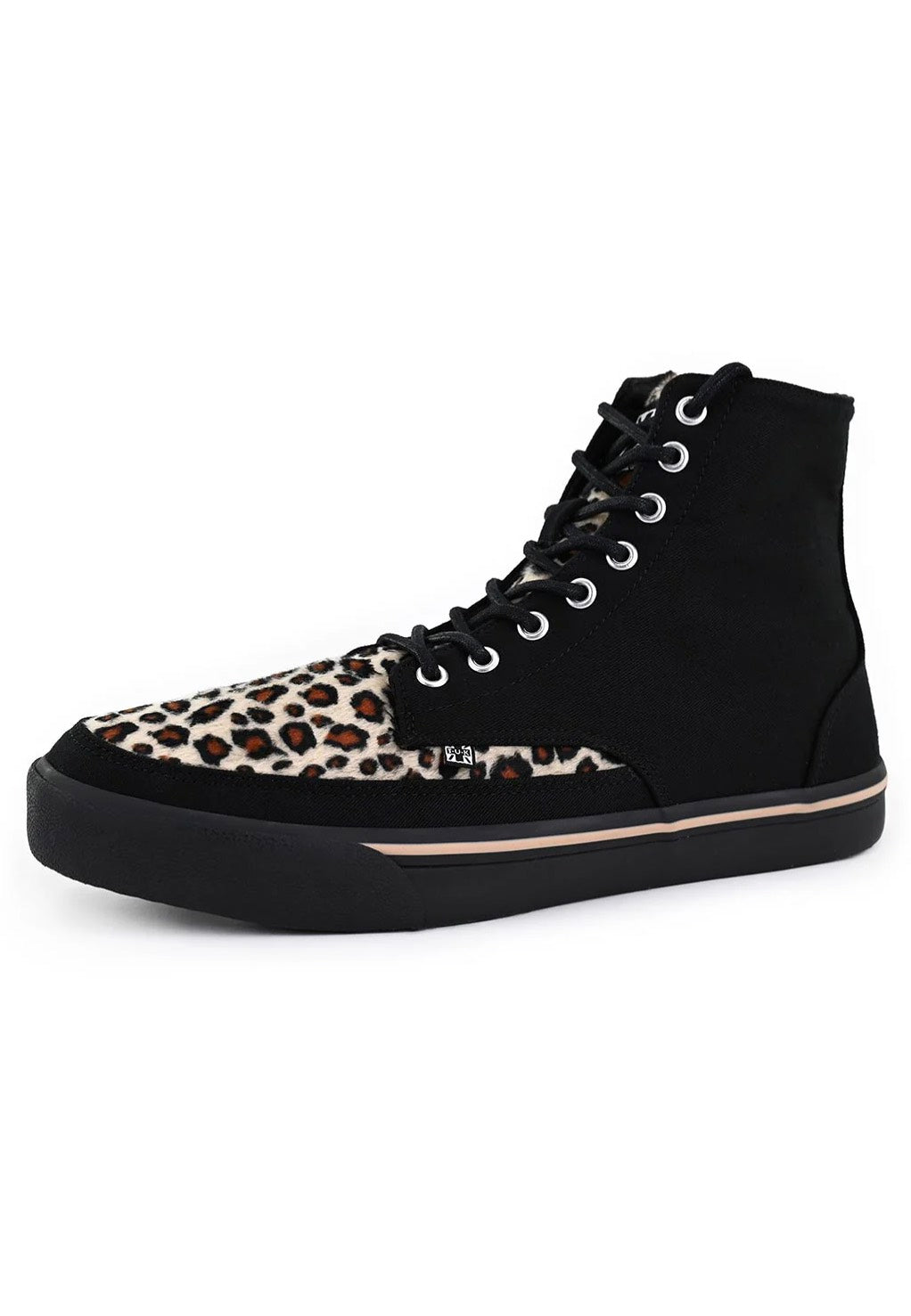 T.U.K. - Creeper Hi Top Classic Black/Leopard Canvas - Girl Shoes | Women-Image